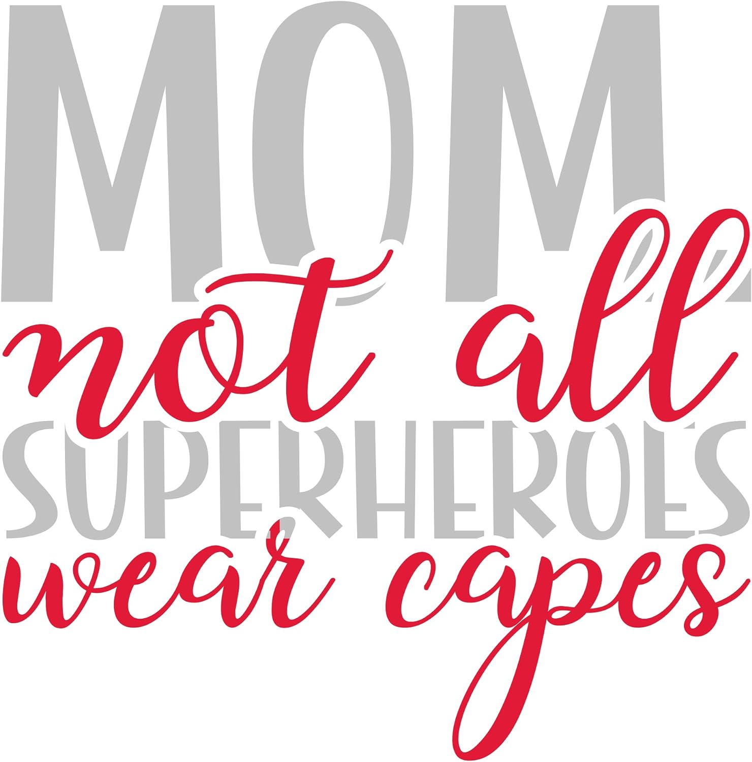 Inspirational Quote "Mom Not All Superheroes Wear Capes" Motivational Sticker Vinyl Decal Motivation Stickers- 5" Vinyl Sticker Waterproof