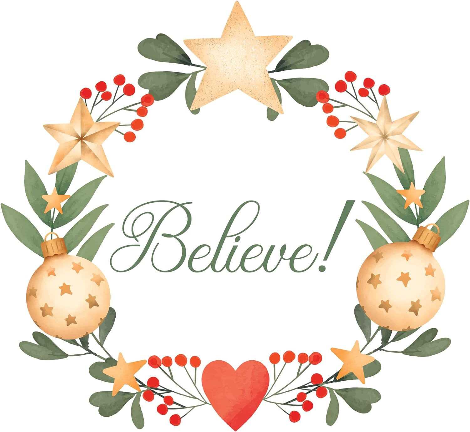 Inspirational Quote Believed Heart and Flower Style Motivational Sticker Vinyl Decal Motivation Stickers- 5" Vinyl Sticker Waterproof