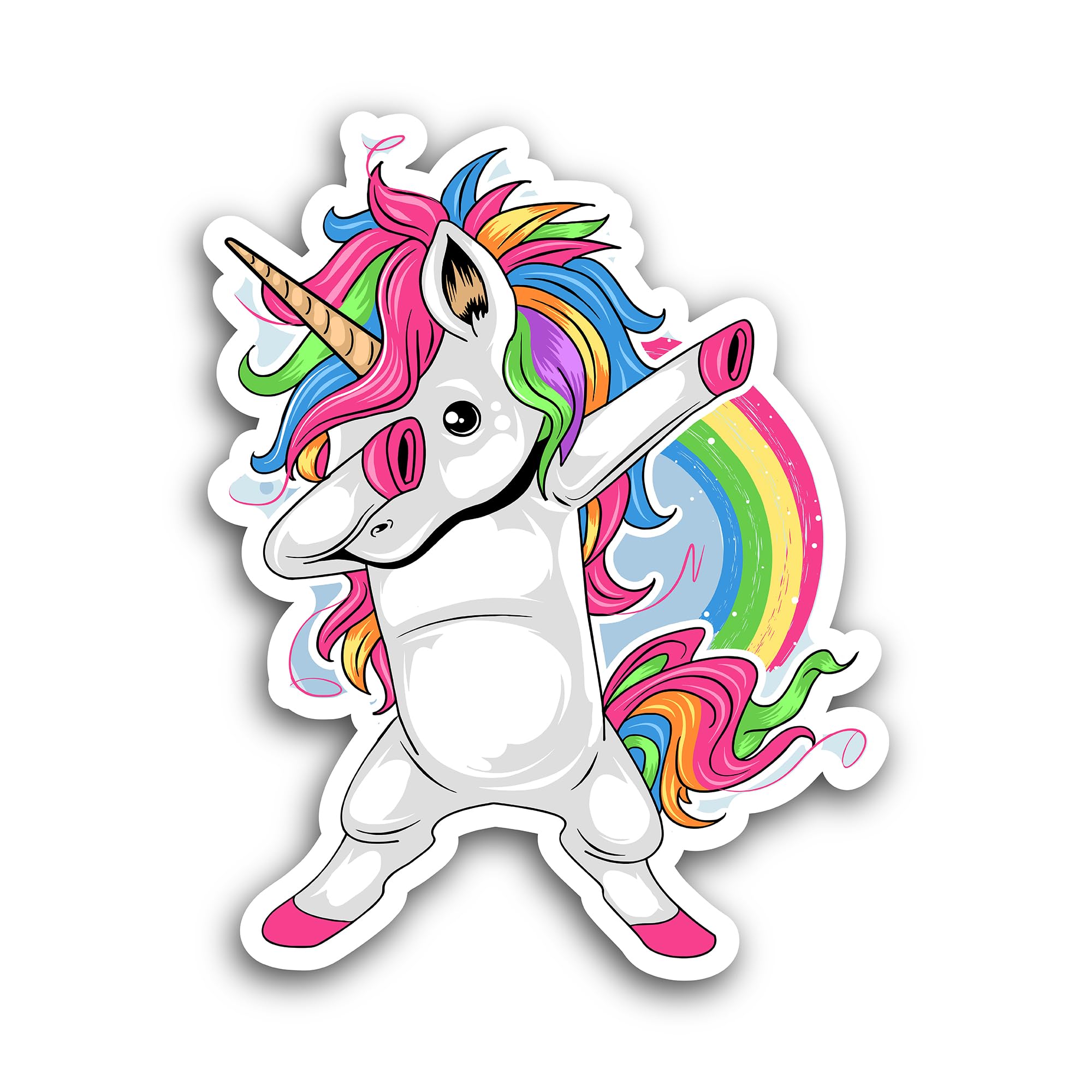 2 (Pieces) 3" and 5" Unicorn Dancer Sticker, Waterproof Vinyl Decals for Many Purpose Like Cars, Tru