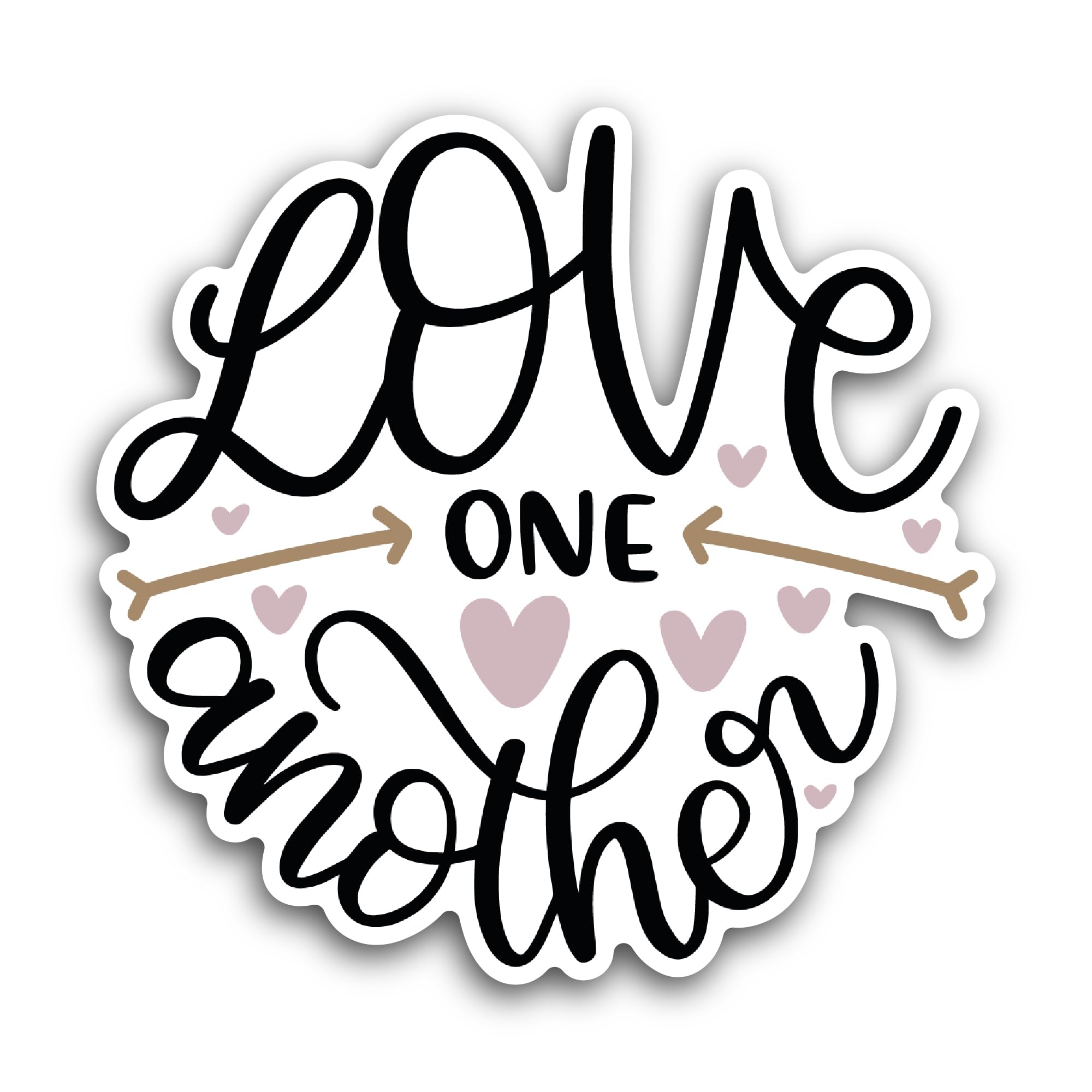 2 (Pieces) 3" and 5" Love One Another Text Sticker, Waterproof Vinyl Decals for Many Purpose Like Ca