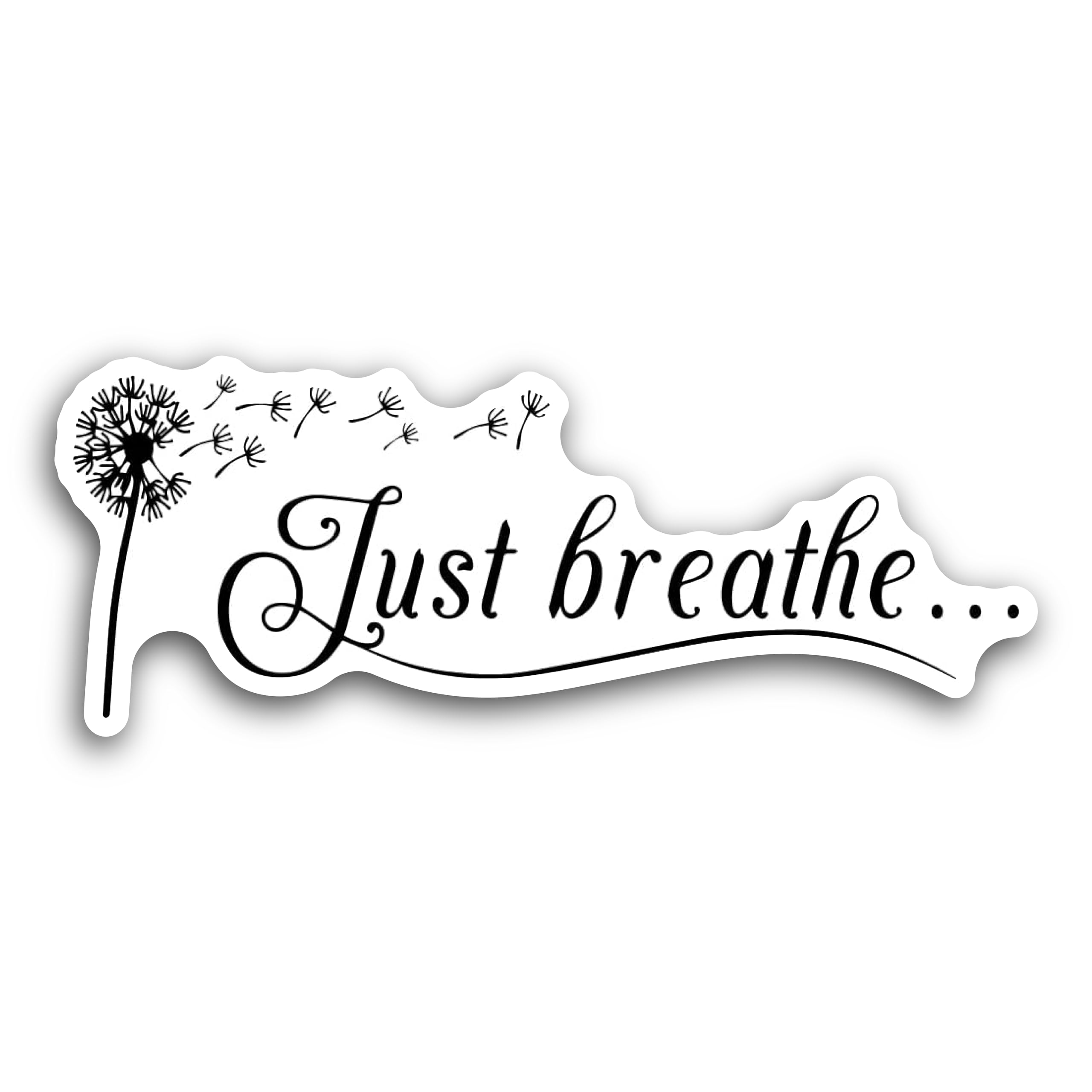 2 (Pieces) 3" and 5" Just Breathe Decal Sticker, Waterproof Vinyl Decals for Many Purpose Like Cars,