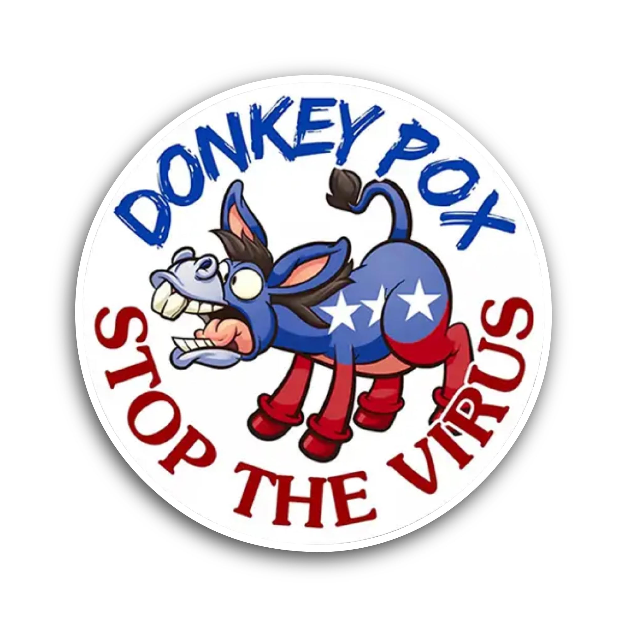 2 (Pieces) 3" and 5" Donkey Pox Text Sticker, Waterproof Vinyl Decals for Many Purpose Like Cars, Tr