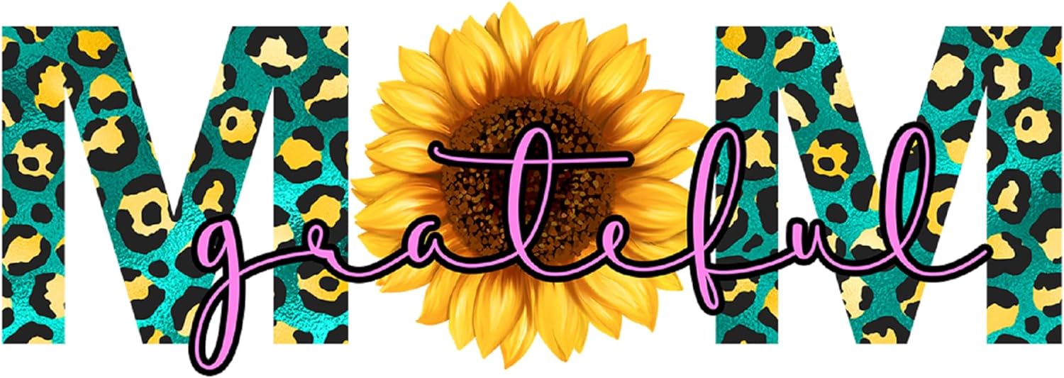 Inspirational Quote "Mama Greatful Sunflower Style" Motivational Sticker Vinyl Decal Motivation Stickers- 5" Vinyl Sticker Waterproof