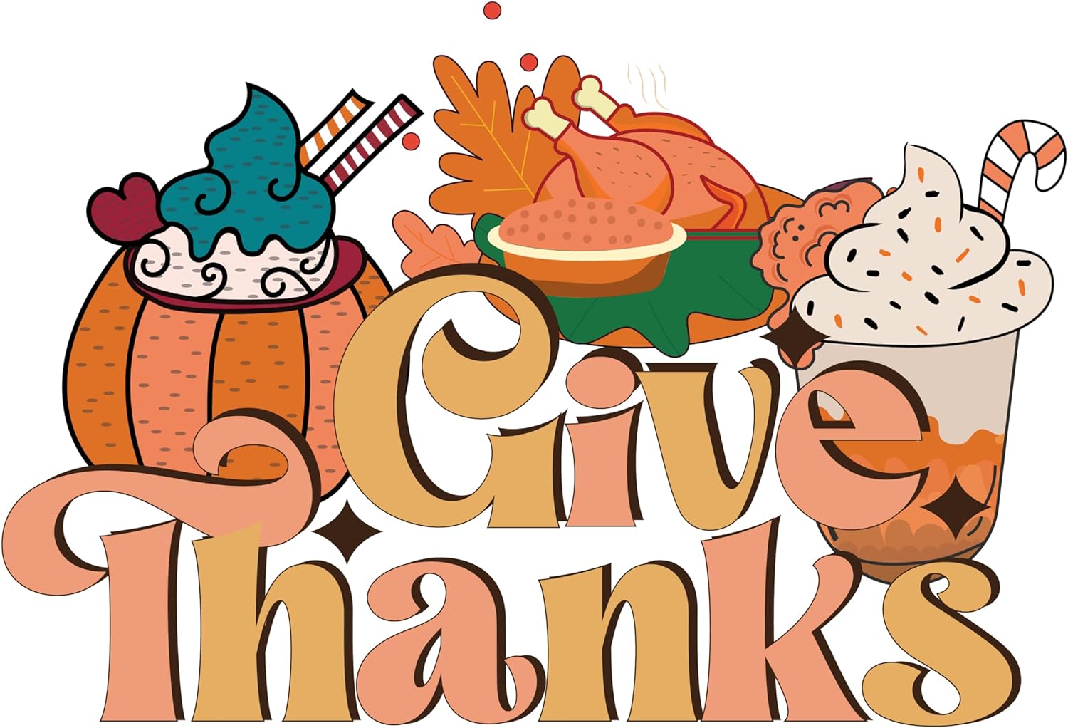 Inspirational Quote Give Thanks Motivational Sticker Vinyl Decal Motivation Stickers- 5" Vinyl Sticker Waterproof