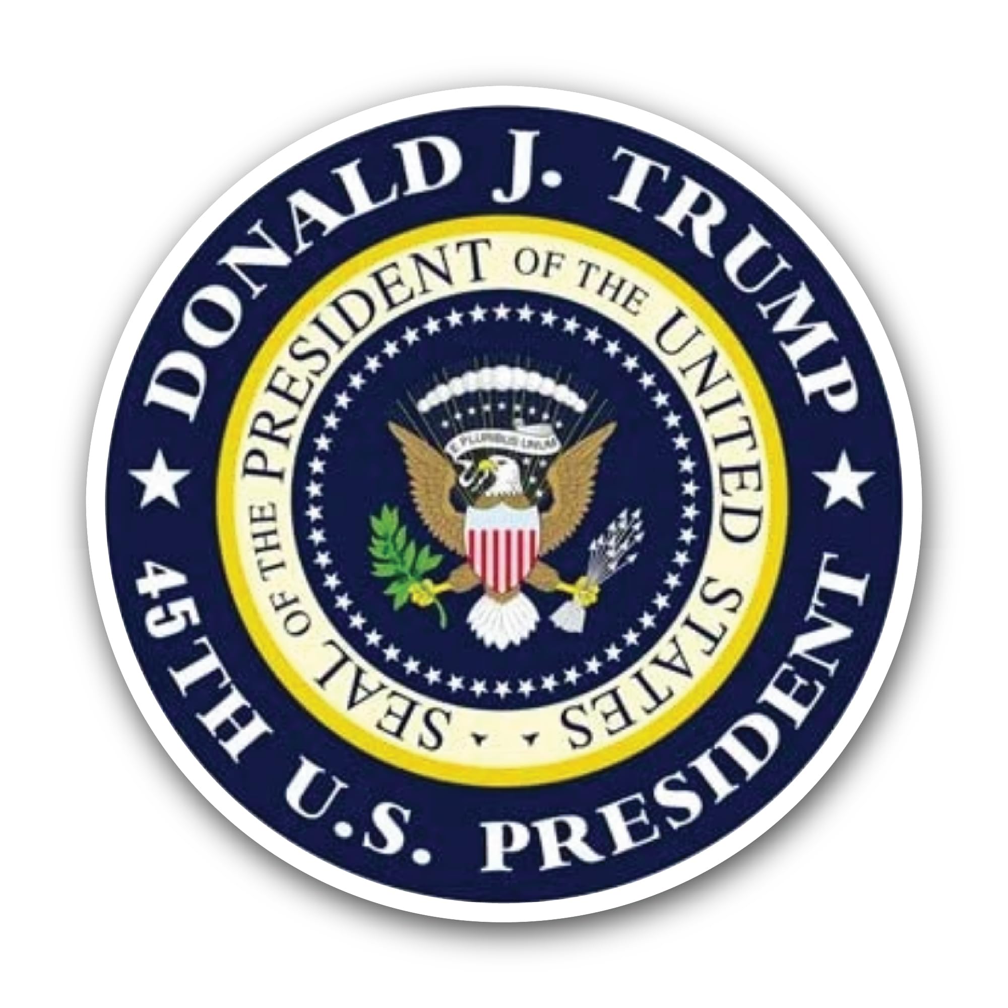 2 (Pieces) 3" and 5" Donald J Trump Sticker, Waterproof Vinyl Decals for Many Purpose Like Cars, Tru