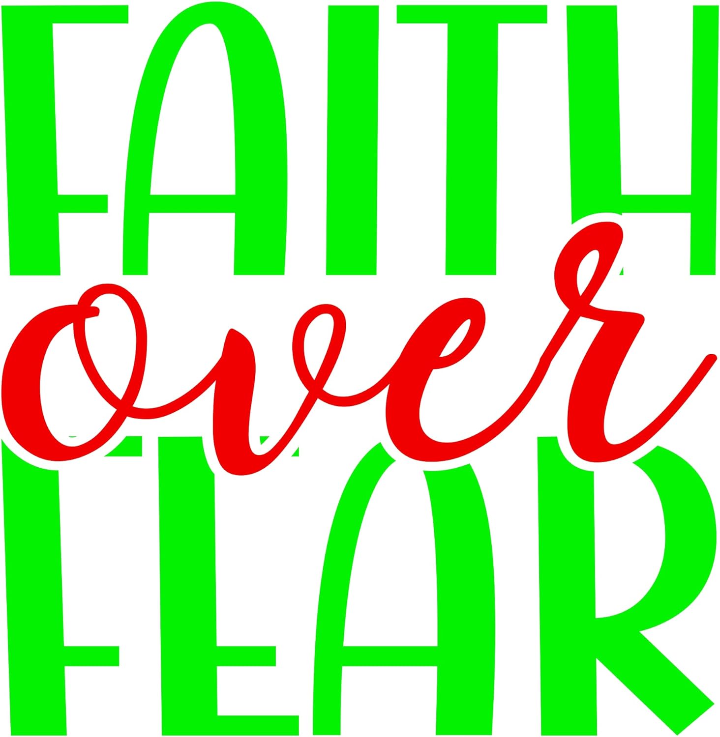Inspirational Quote "Faith Over Fear Pretty Gift Sticker" Motivational Sticker Vinyl Decal Motivation Stickers- 5" Vinyl Sticker Waterproof