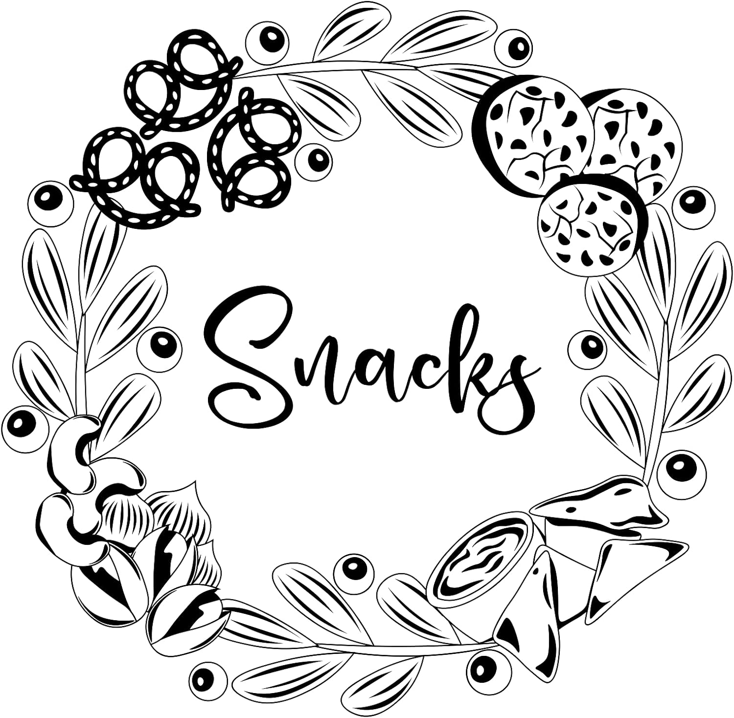 Inspirational Quote Snacks Food in Circle Style Motivational Sticker Vinyl Decal Motivation Stickers- 5" Vinyl Sticker Waterproof