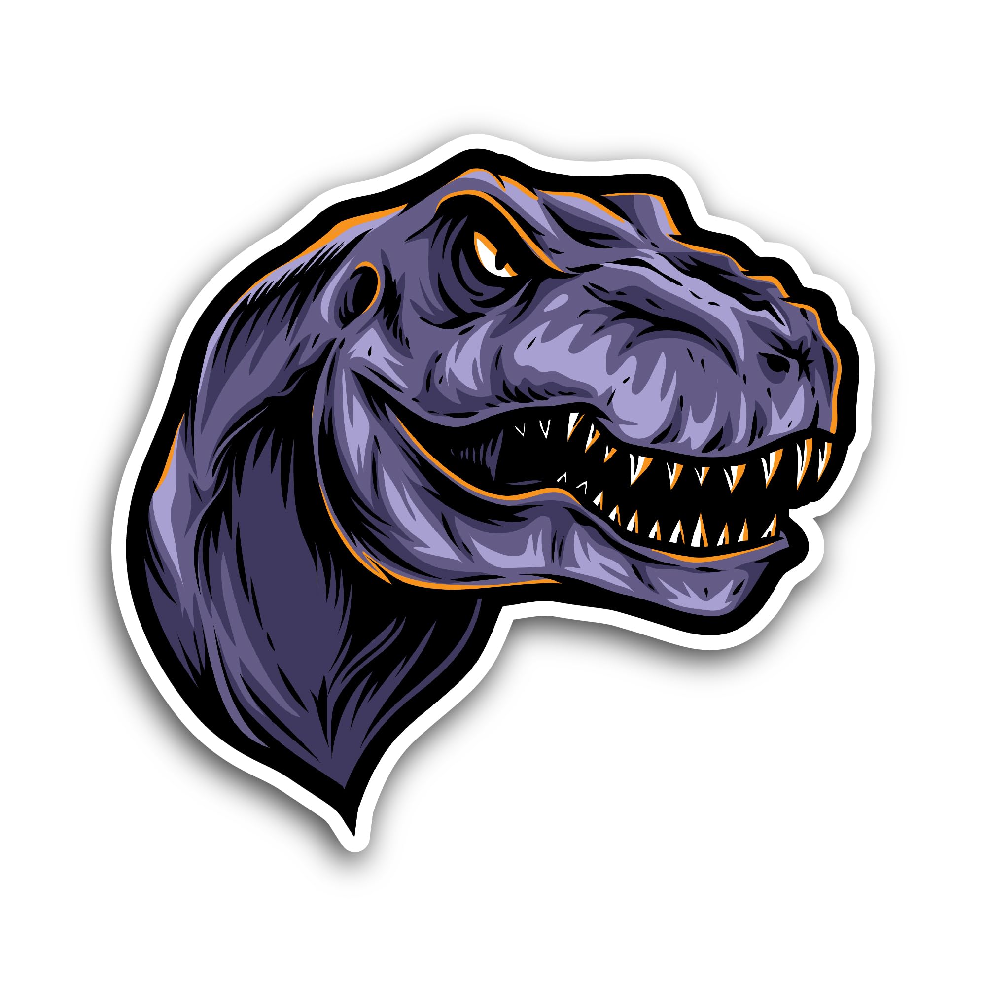 2 (Pieces) 3" and 5" T-Rex Head Sticker, Waterproof Vinyl Decals for Many Purpose Like Cars, Trucks,