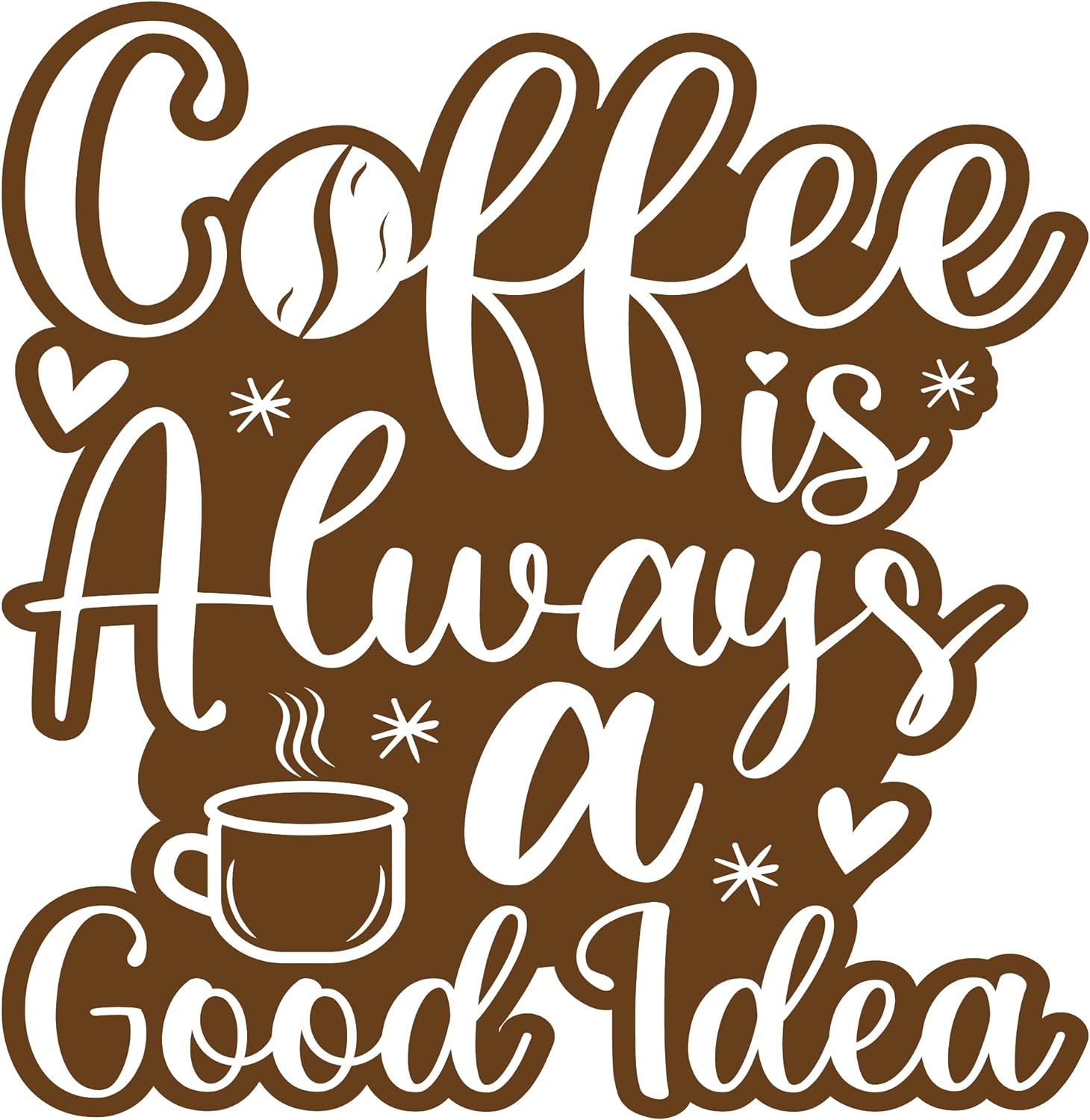 Inspirational Quote "Coffee is Always A Good Idea" Motivational Sticker Vinyl Decal Motivation Stickers- 5" Vinyl Sticker Waterproof