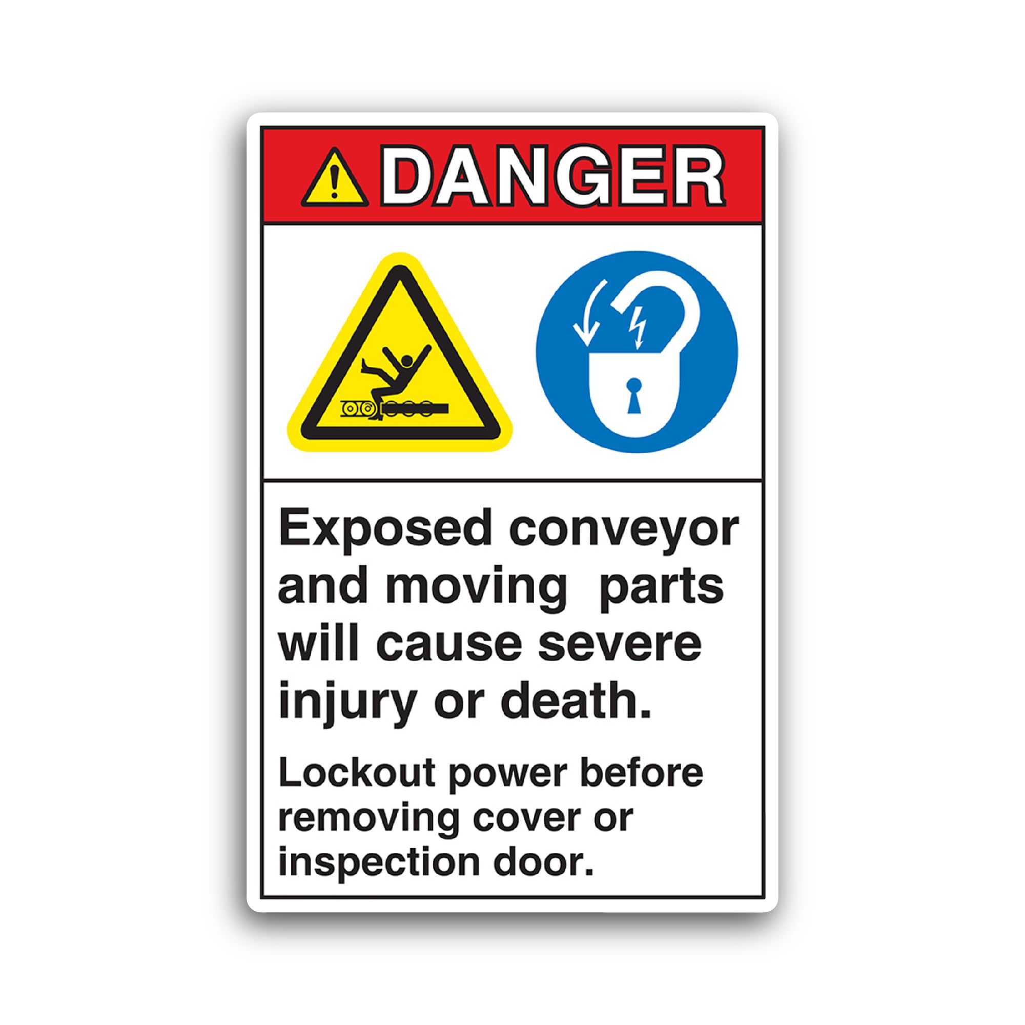 2 (Pieces) 3" and 5" Danger Exposed Sticker, Waterproof Vinyl Decals for Many Purpose Like Cars, Tru