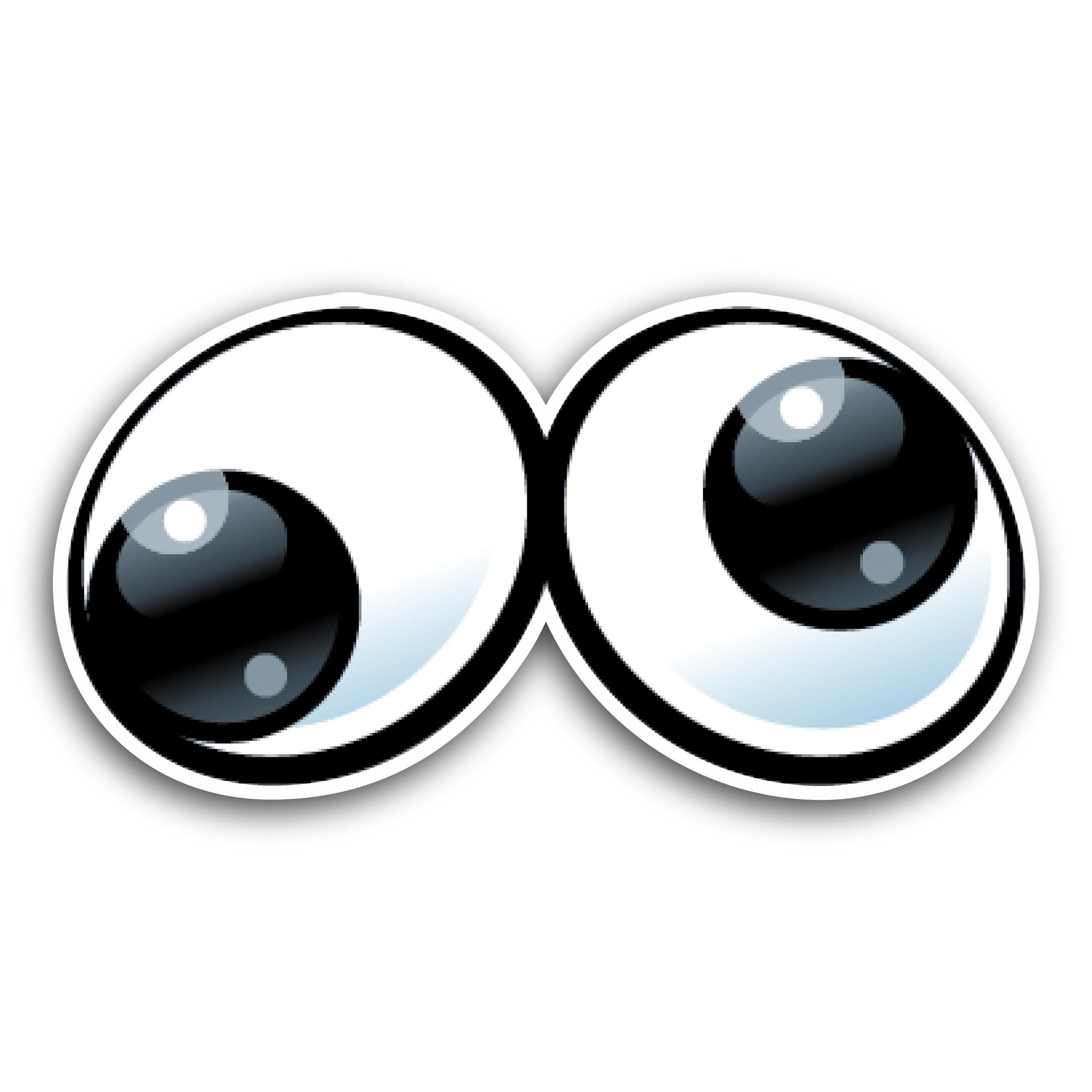2 (Pieces) 3" and 5" Eye Balls Opposite Directions Decal Sticker, Waterproof Vinyl Decals for Many P