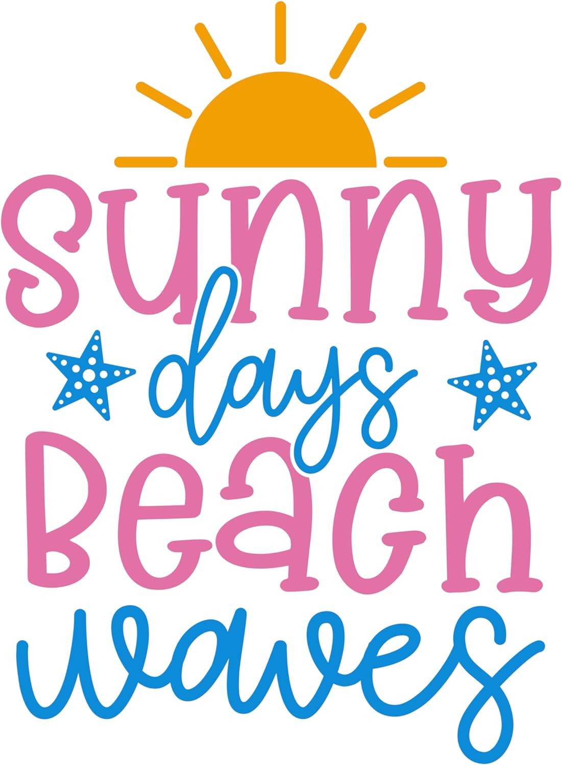 Inspirational Quote "Sunny Days Beach Waves" Motivational Sticker Vinyl Decal Motivation Stickers- 5" Vinyl Sticker Waterproof