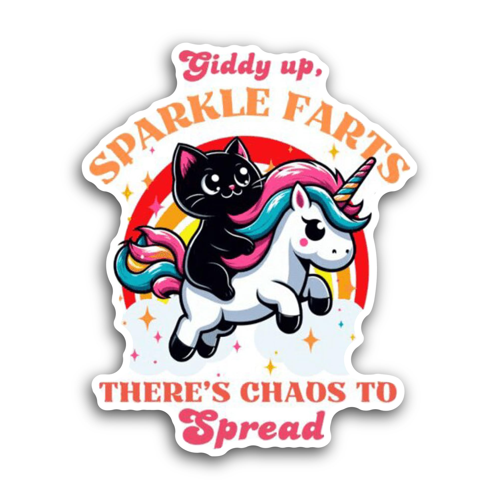 2 (Pieces) 3" and 5" Giddy Up Sticker, Waterproof Vinyl Decals for Many Purpose Like Cars, Trucks, L