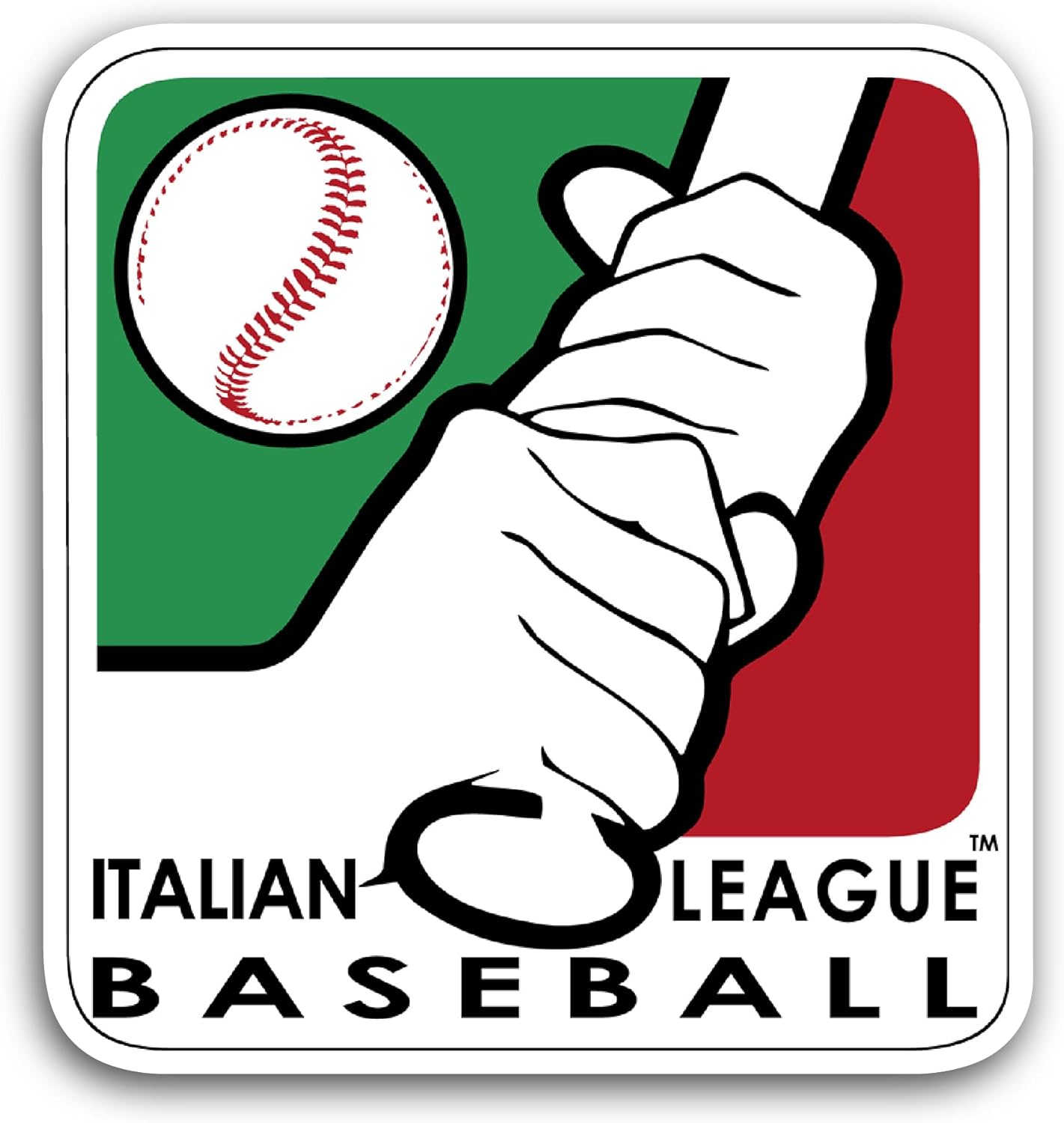 2 (Pieces) 3" and 5" Italian Baseball Le@GUE Sticker, Waterproof Vinyl Decals for Many Purpose Like Cars, Trucks, Laptops, Phones, Windows and More