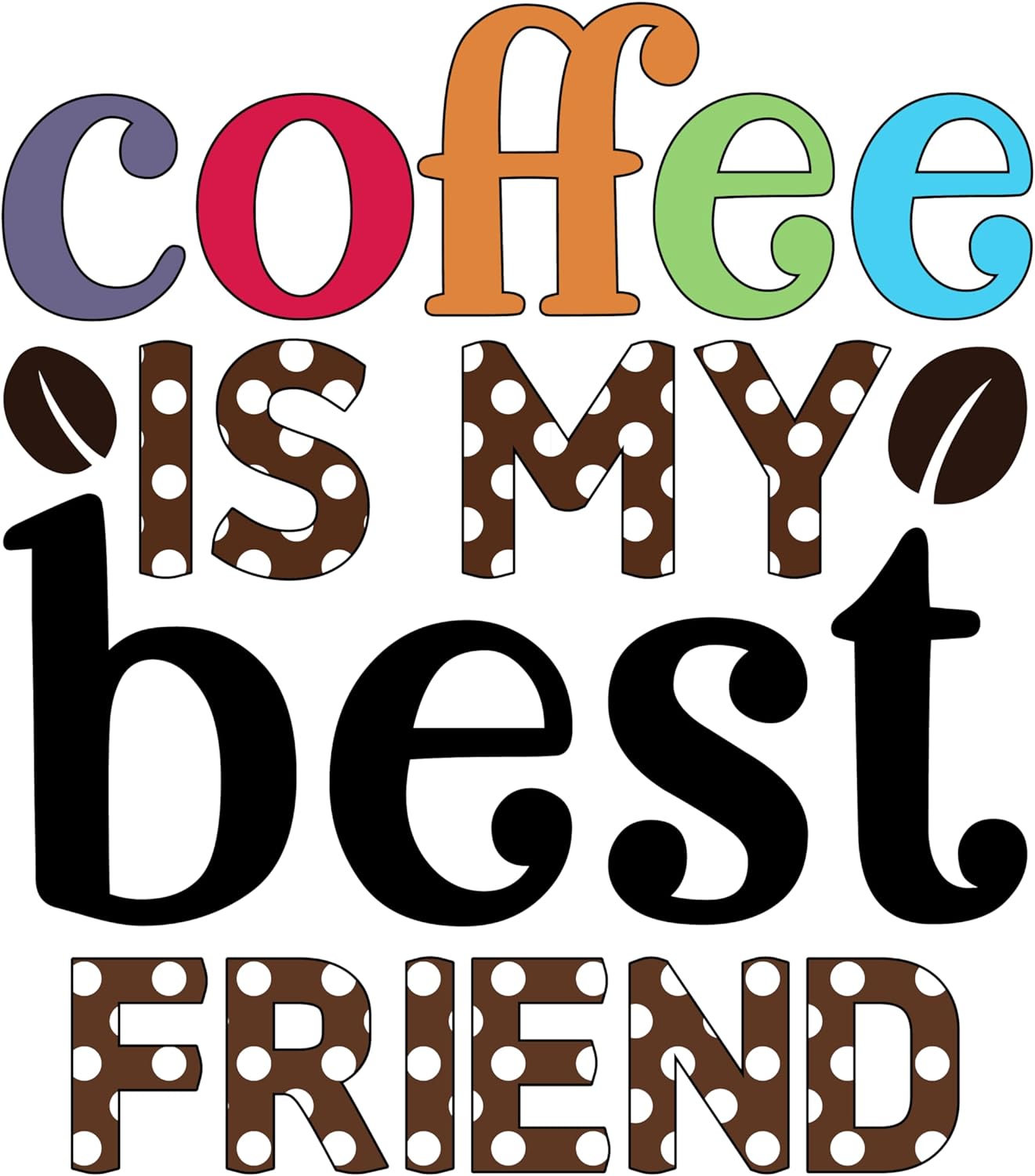 Inspirational Quote "Coffe is My Best Friend" Motivational Sticker Vinyl Decal Motivation Stickers- 5" Vinyl Sticker Waterproof