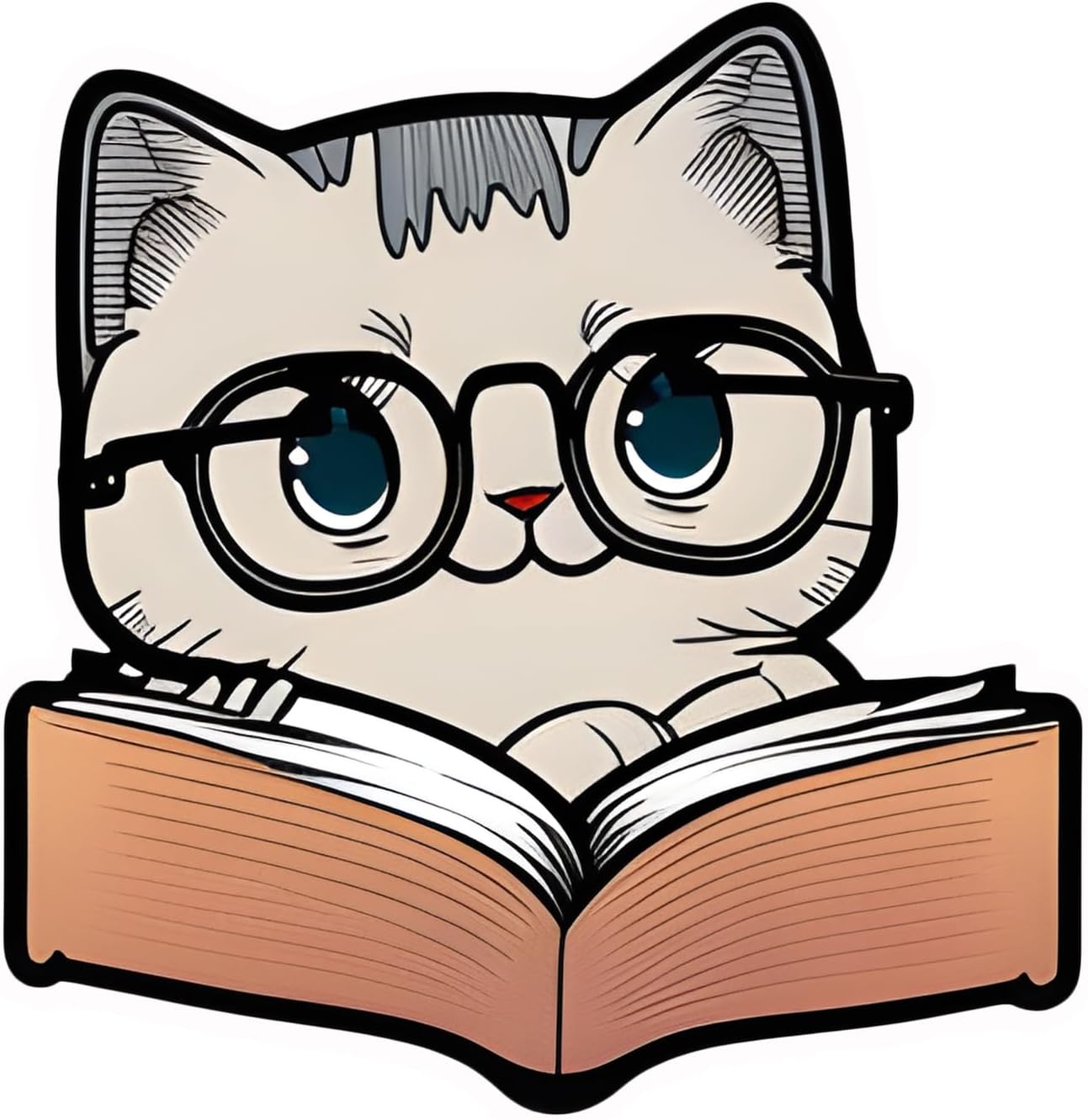 Inspirational Quote Cat Reading Book Pretty Style Motivational Sticker Vinyl Decal Motivation Stickers- 5" Vinyl Sticker Waterproof
