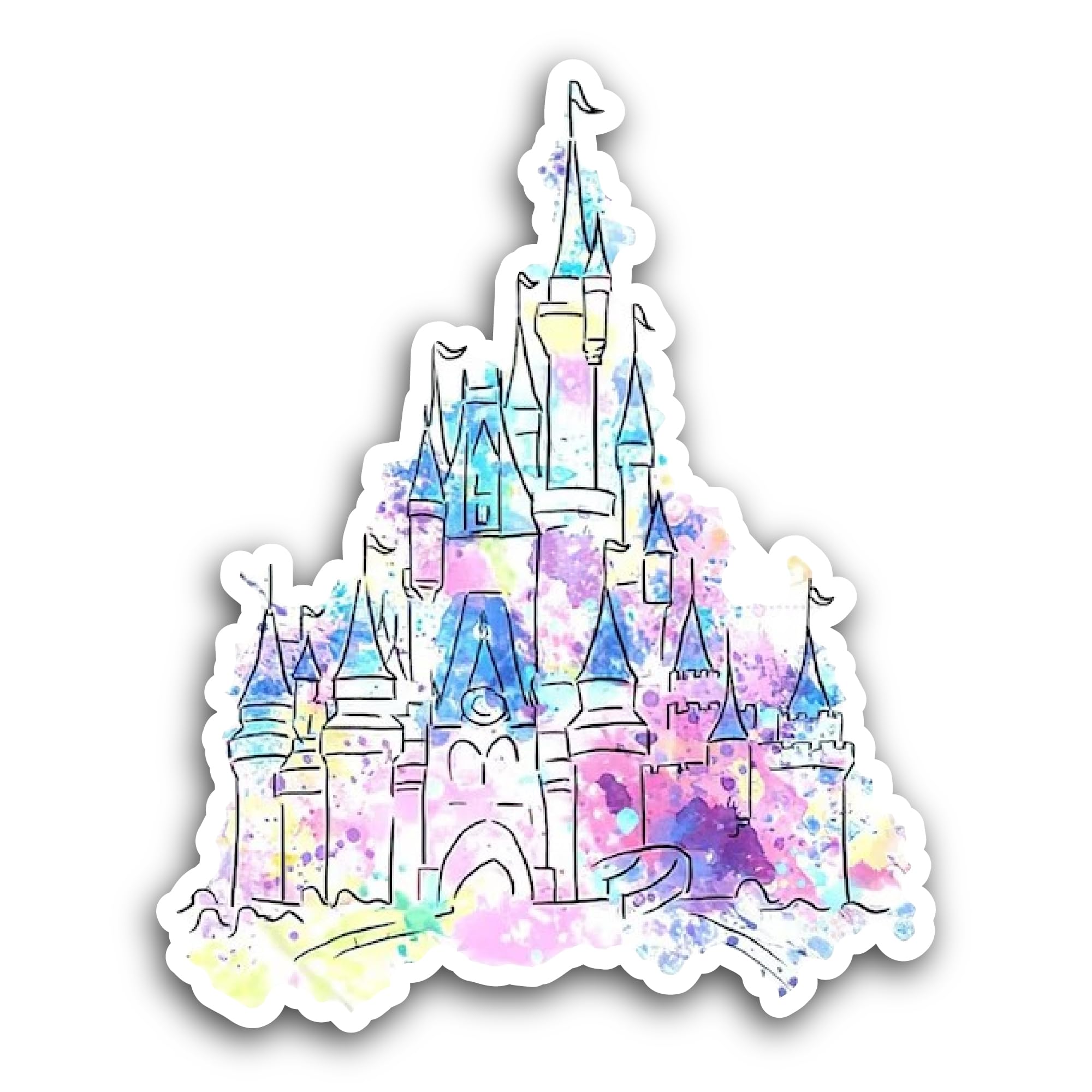 2 (Pieces) 3" and 5" Castle Sticker, Waterproof Vinyl Decals for Many Purpose Like Cars, Trucks, Lap