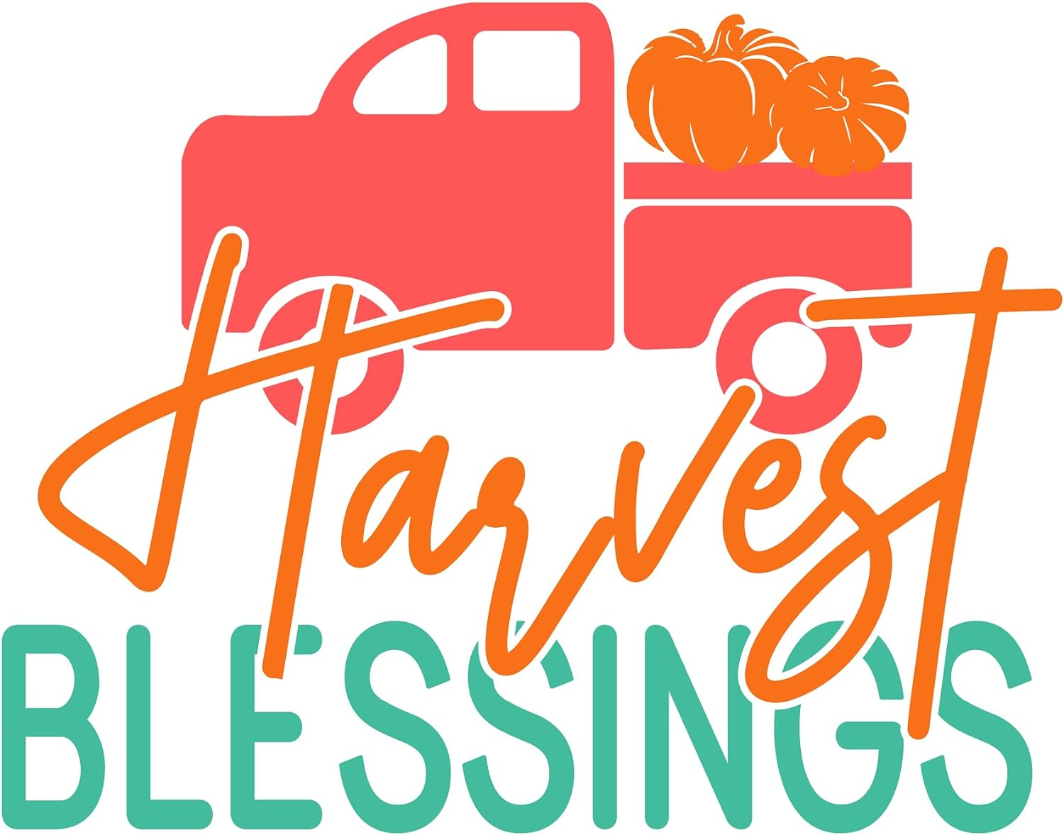 Inspirational Quote Harvest Blessings Pumpkin Truck Motivational Sticker Vinyl Decal Motivation Stickers- 5" Vinyl Sticker Waterproof