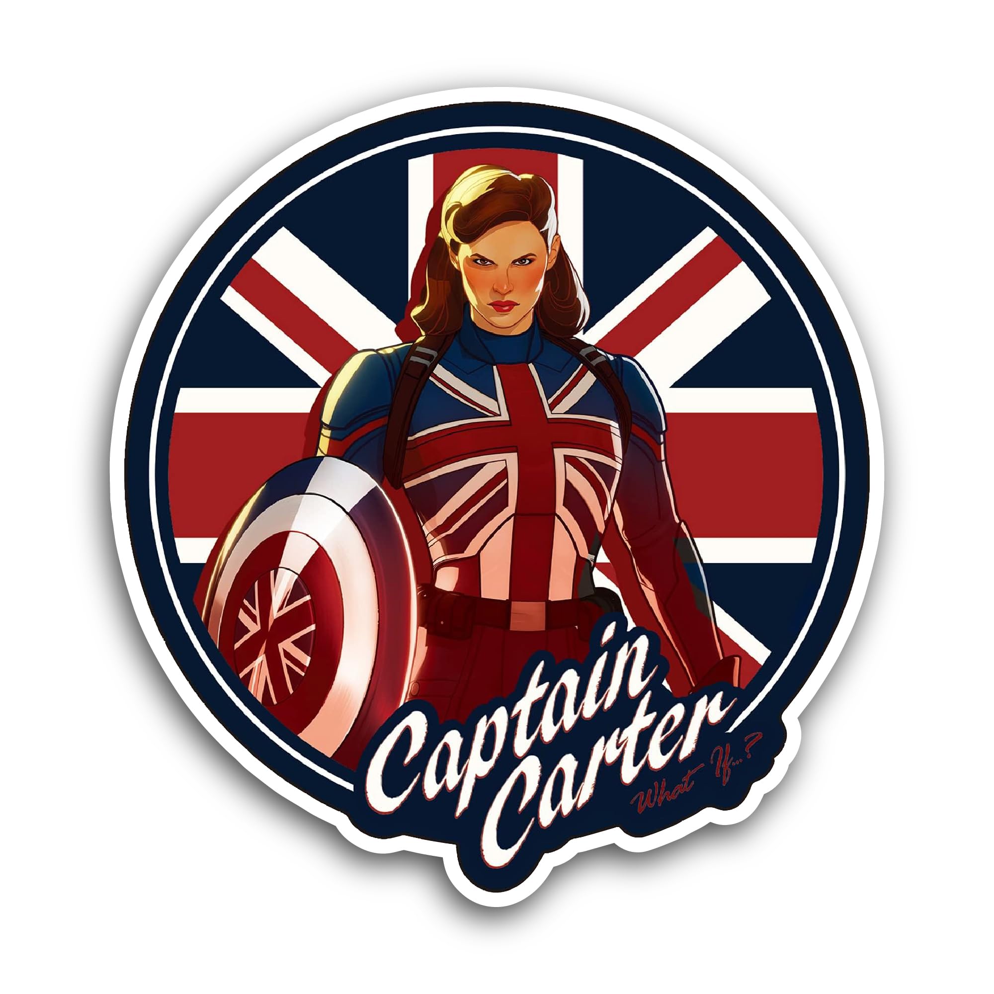 2 (Pieces) 3" and 5" Captain Carter Sticker, Waterproof Vinyl Decals for Many Purpose Like Cars, Tru