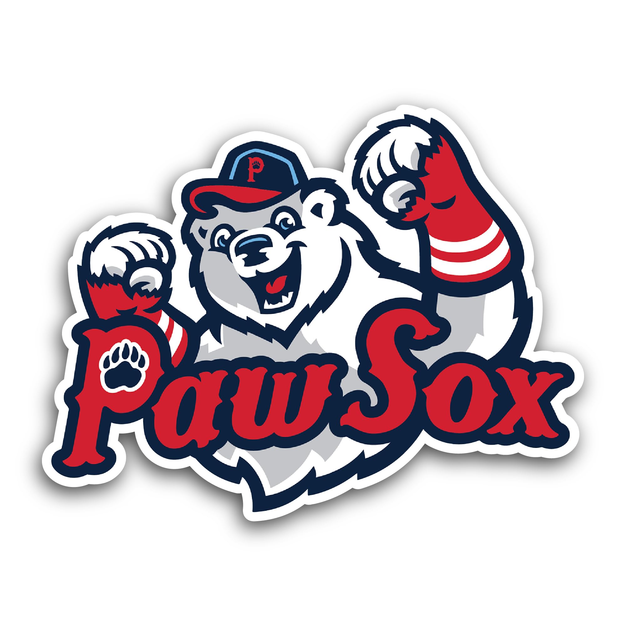 2 (Pieces) 3" and 5" P@wtucket Baseball Logo Decal Sticker, Waterproof Vinyl Decals for Many Purpose