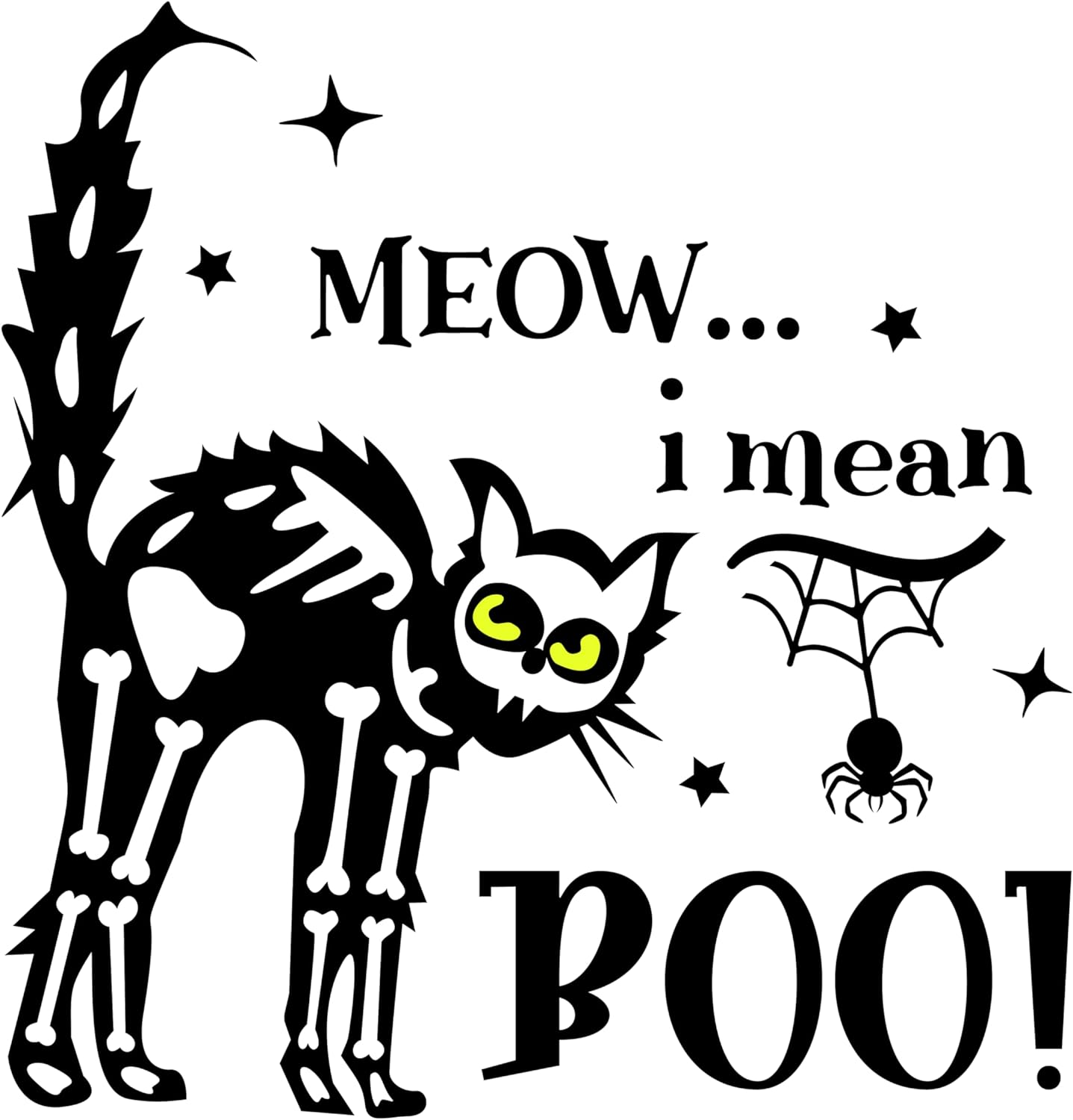Inspirational Quote Meow I Mean Boo Motivational Sticker Vinyl Decal Motivation Stickers- 5" Vinyl Sticker Waterproof