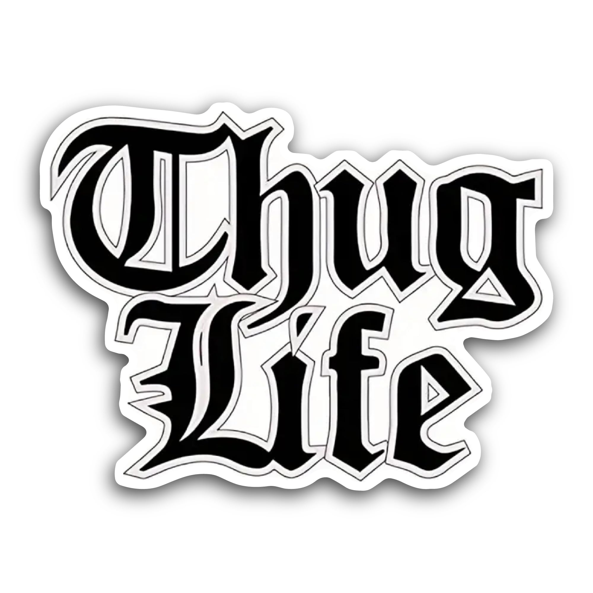 2 (Pieces) 3" and 5" Thug Life Sticker, Waterproof Vinyl Decals for Many Purpose Like Cars, Trucks,