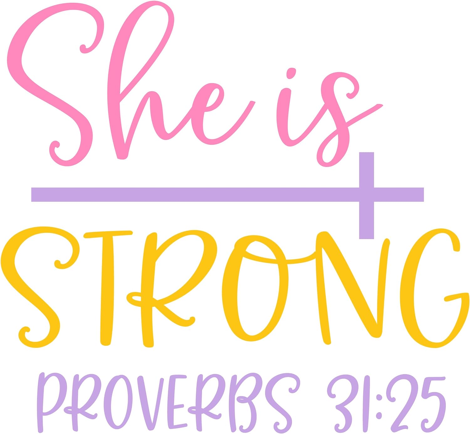 Inspirational Quote "She is Strong Proverbs 31:25" Motivational Sticker, Vinyl Decal Motivation Stickers- 5" Vinyl Sticker Waterproof