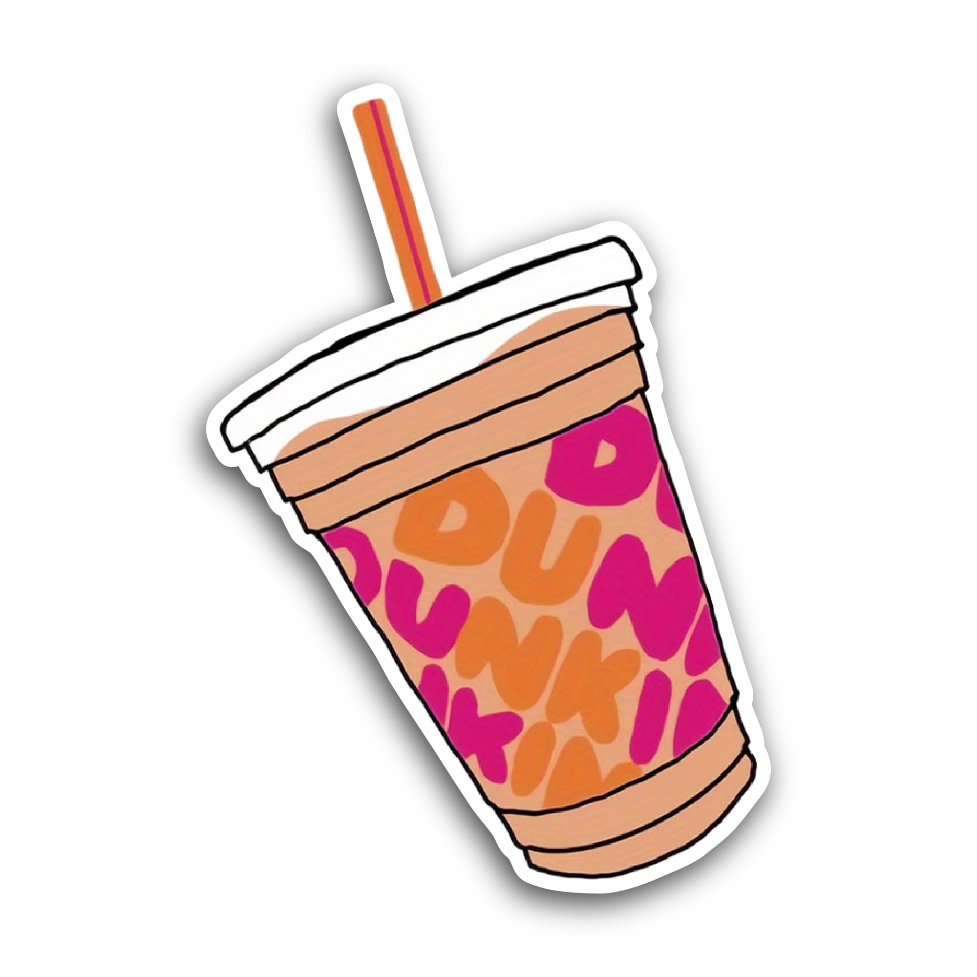 2 (Pieces) 3" and 5" Dunkin Sticker, Waterproof Vinyl Decals for Many Purpose Like Cars, Trucks, Lap