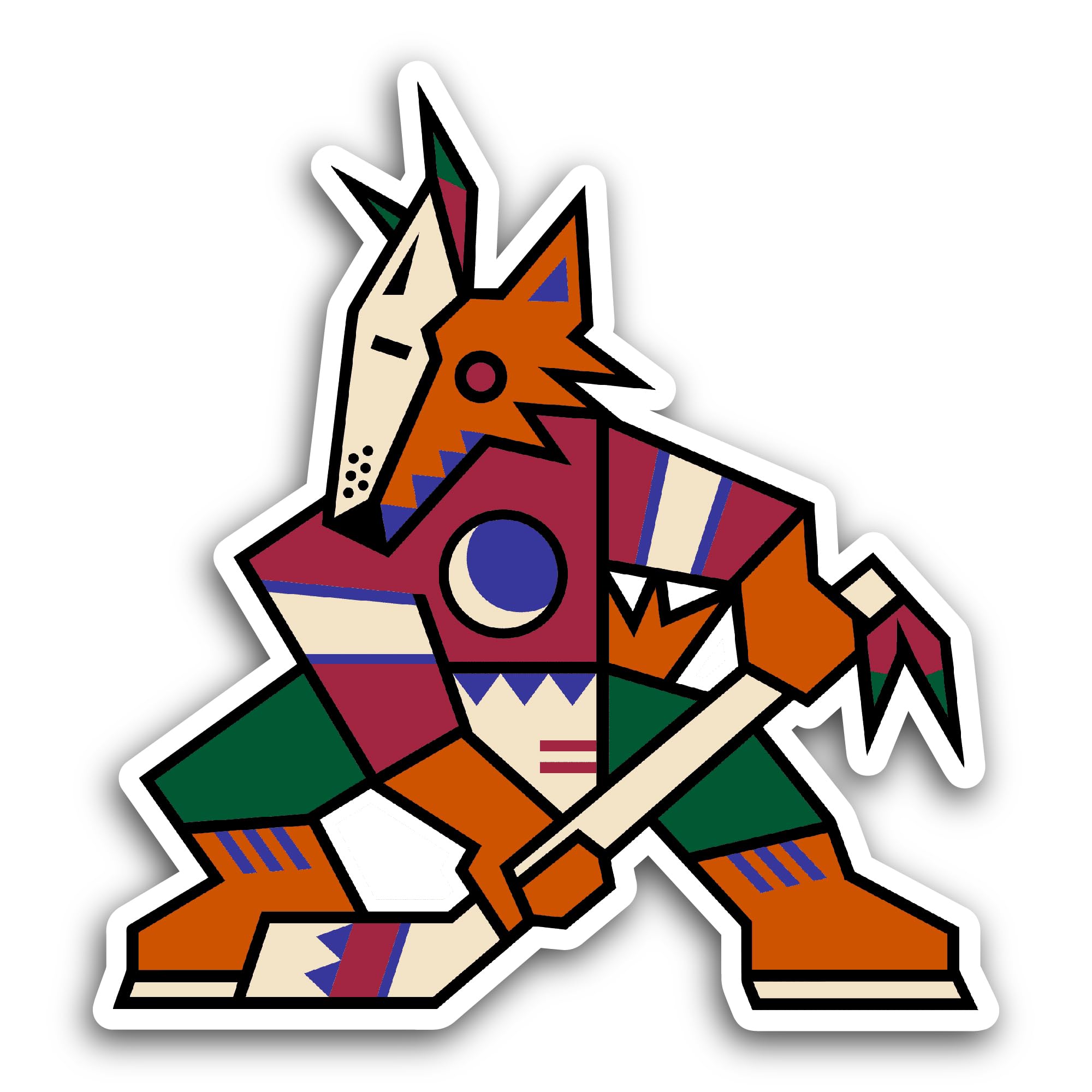 2 (Pieces) 3" and 5" Ariz0na Coyotes Sticker, Waterproof Vinyl Decals for Many Purpose Like Cars, Tr