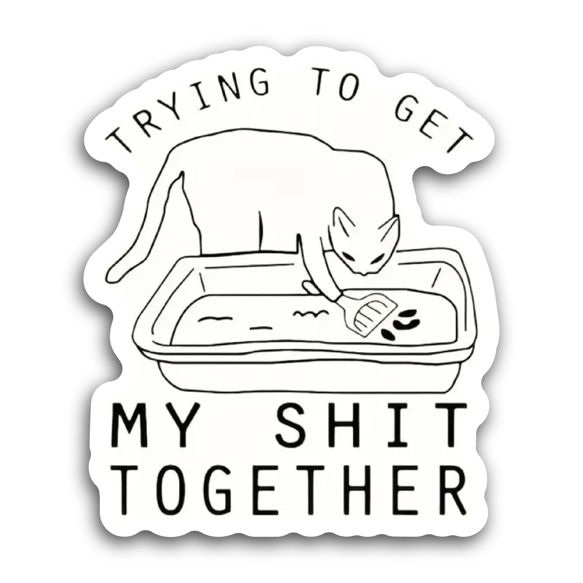 2 (Pieces) 3" and 5" Trying to Get Sticker, Waterproof Vinyl Decals for Many Purpose Like Cars, Truc