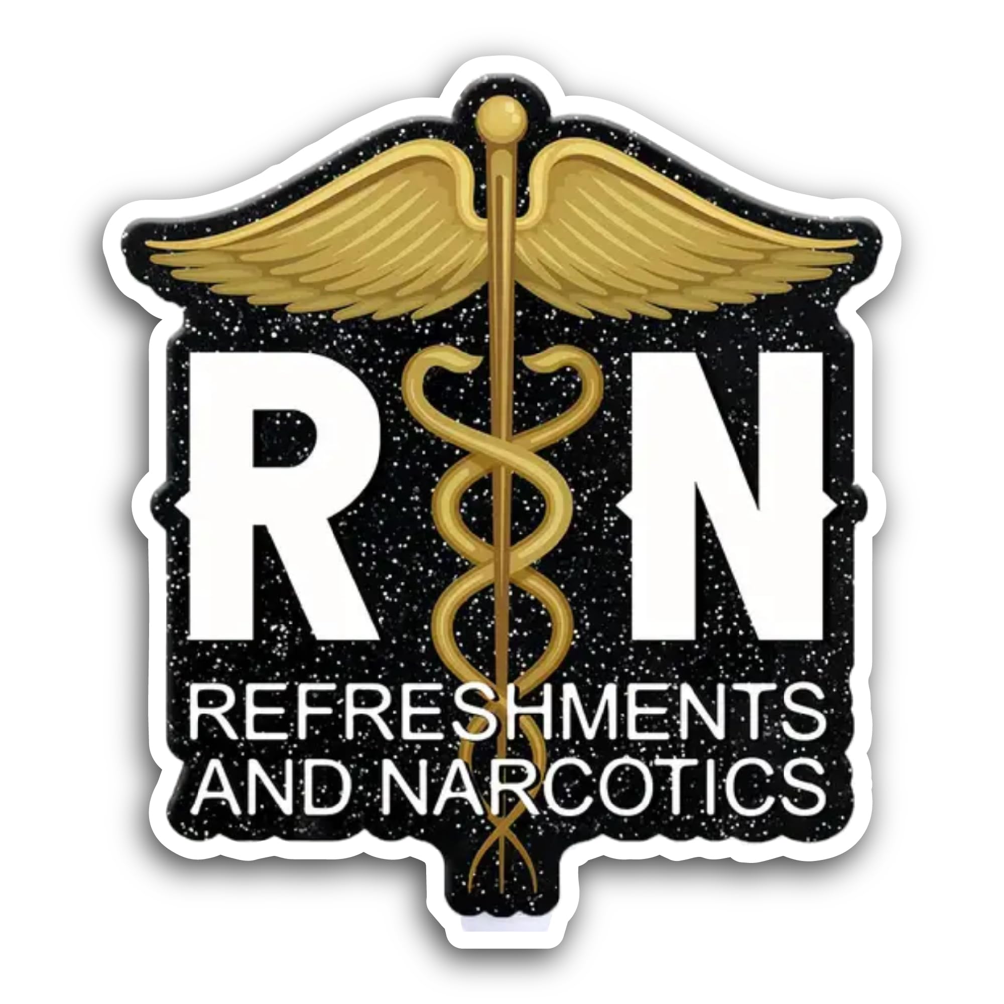 2 (Pieces) 3" and 5" Refreshments and Narcotics Sticker, Waterproof Vinyl Decals for Many Purpose Li