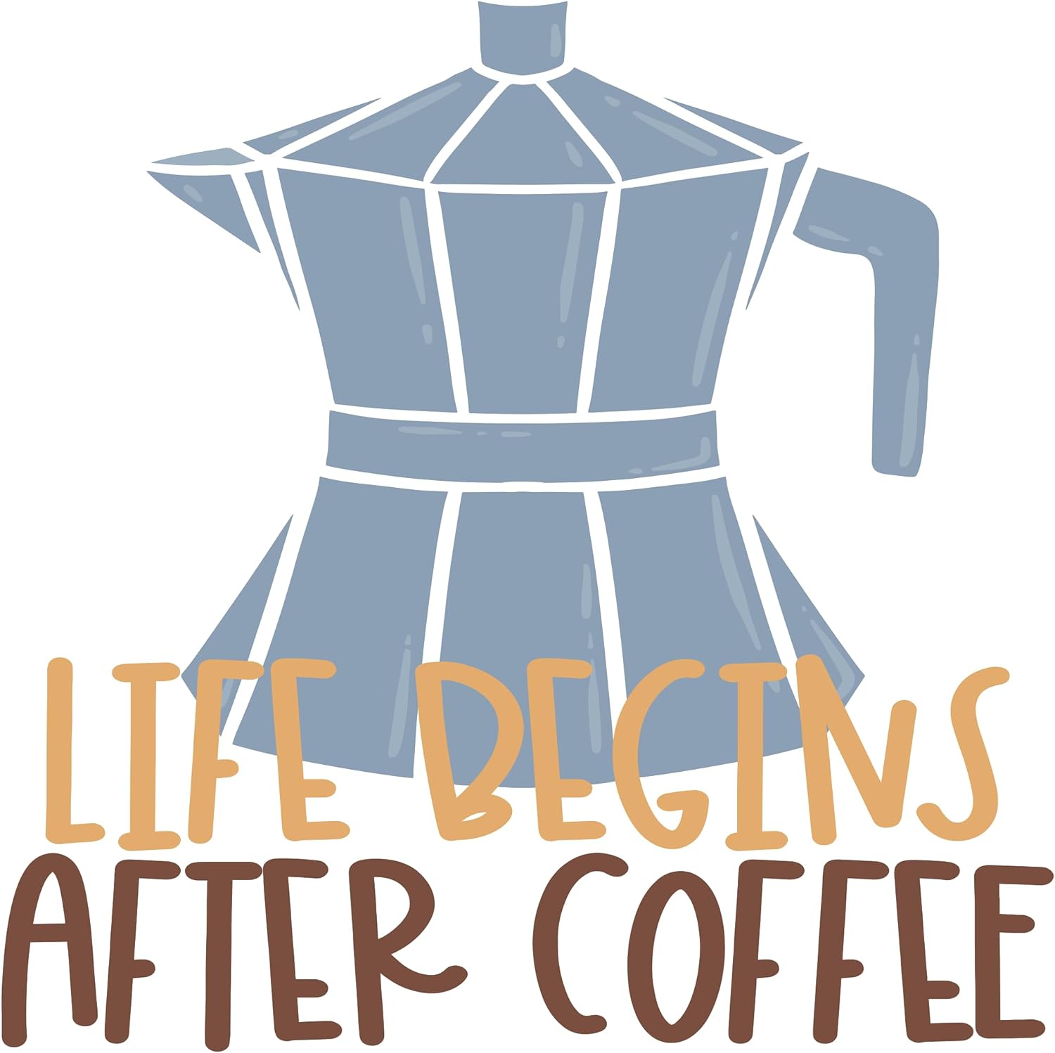 Inspirational Quote "Life Begins After Coffee." Motivational Sticker Vinyl Decal Motivation Stickers- 5" Vinyl Sticker Waterproof