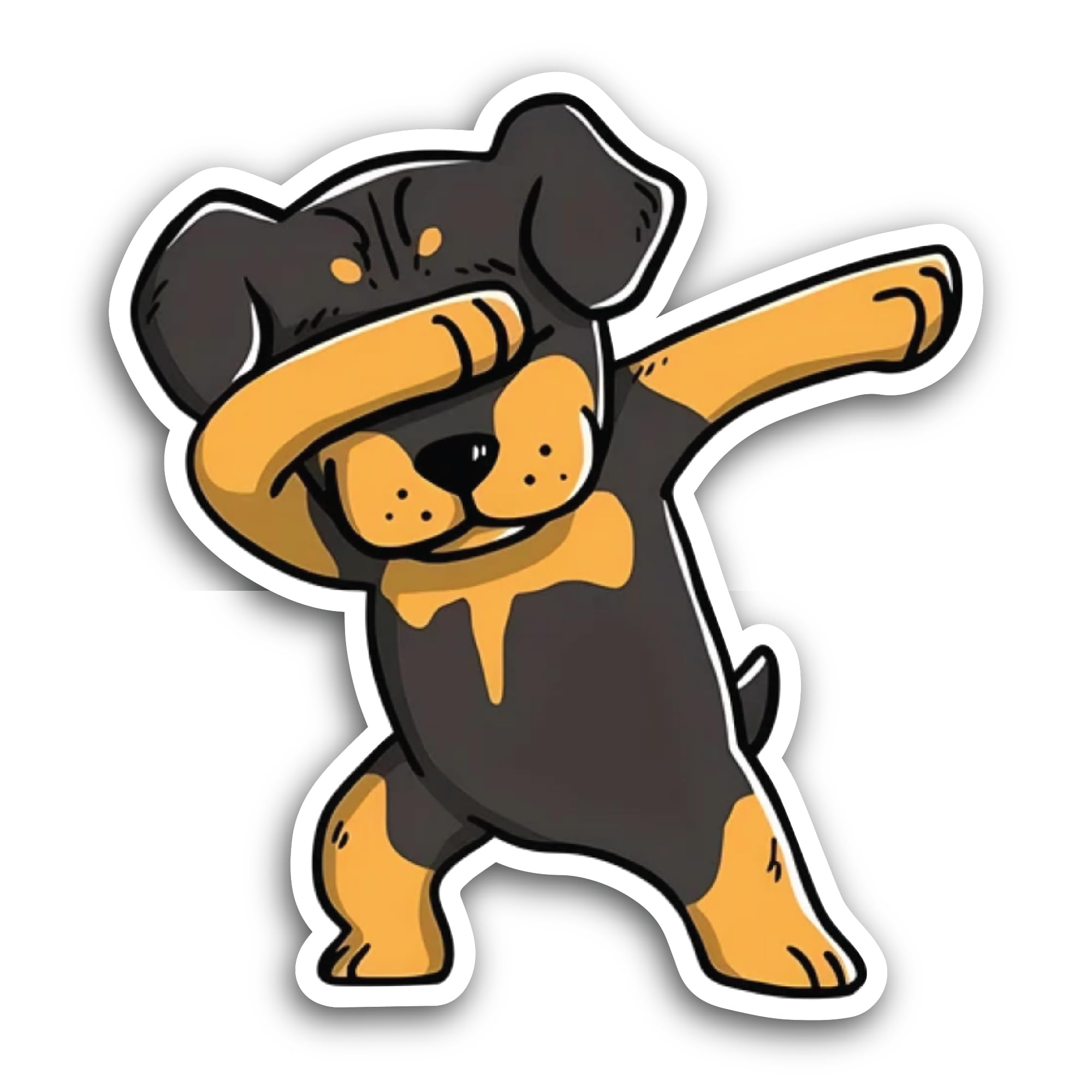 2 (Pieces) 3" and 5" Cute Little Rottweiler Dog Sticker, Waterproof Vinyl Decals for Many Purpose Li