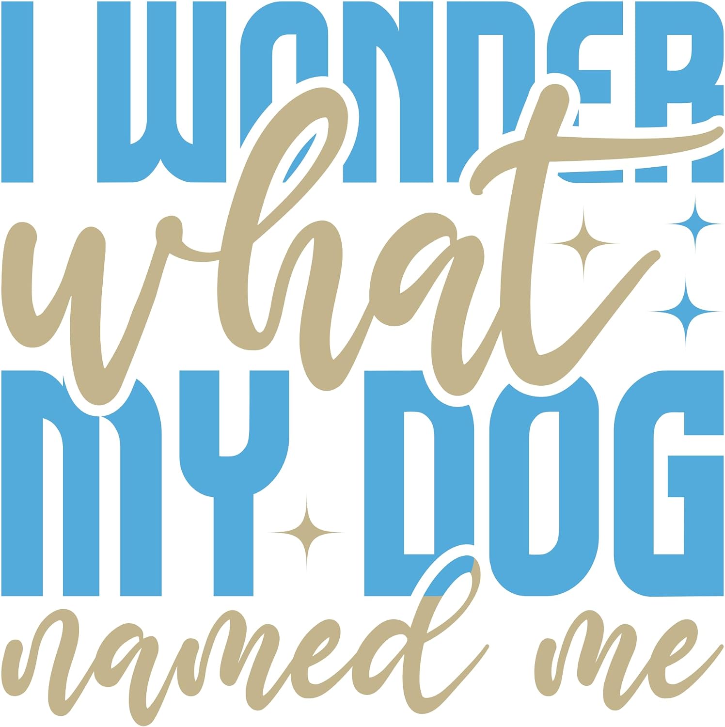 Inspirational Quote "I Wonder What My Dog Named Me" Motivational Sticker Vinyl Decal Motivation Stickers- 5" Vinyl Sticker Waterproof