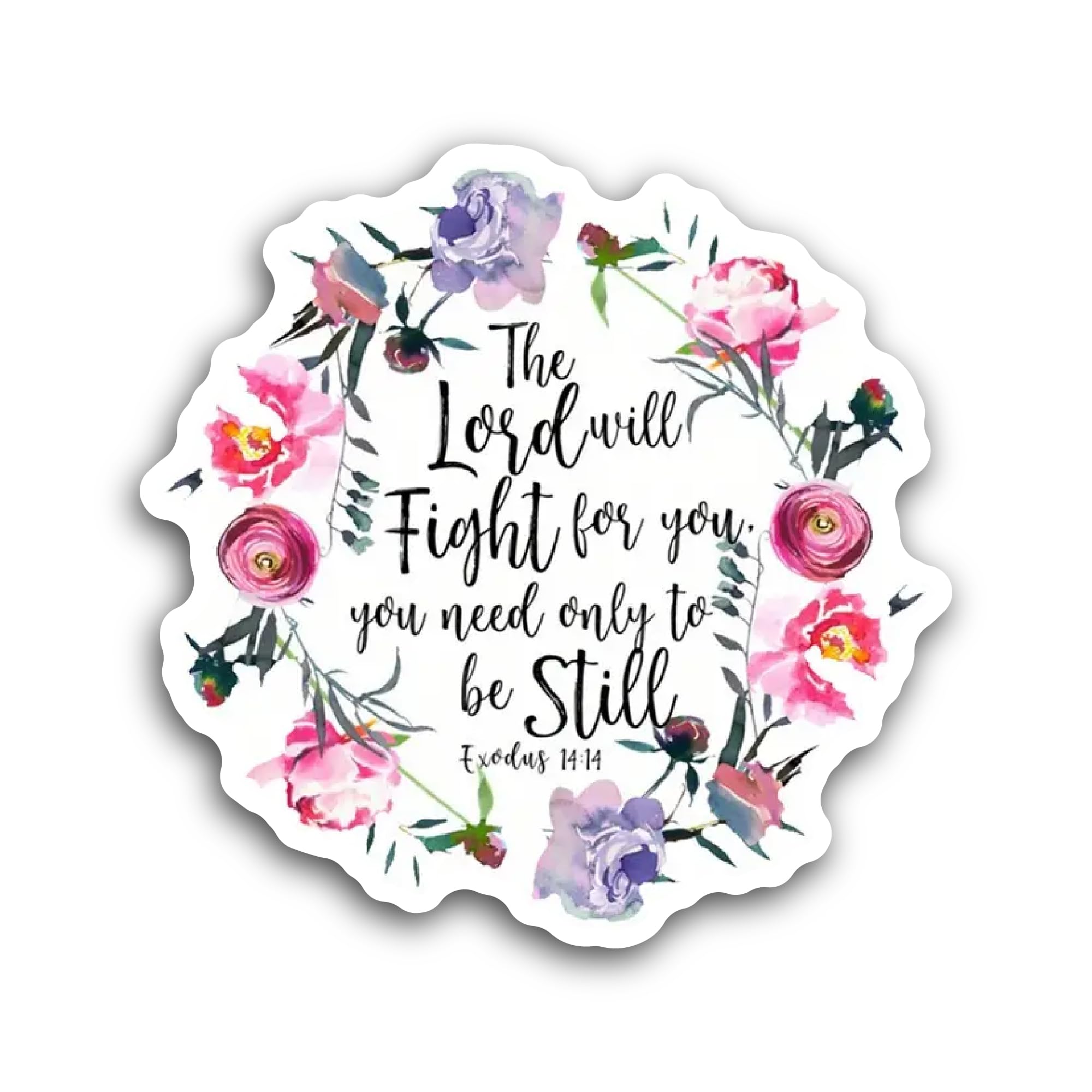 2 (Pieces) 3" and 5" The Lord Will Fight for You Sticker, Waterproof Vinyl Decals for Many Purpose L