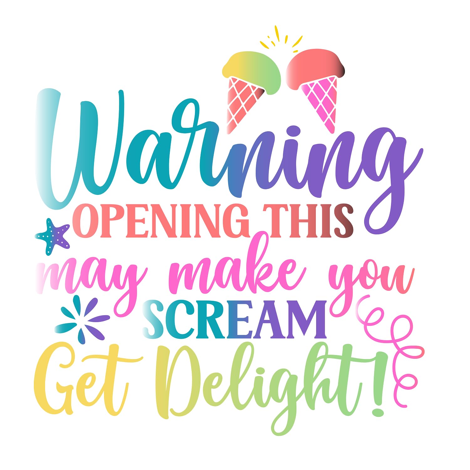 Inspirational Quote Warning Opening This May Make You Scream Vinyl Decal Motivation Stickers- Choose
