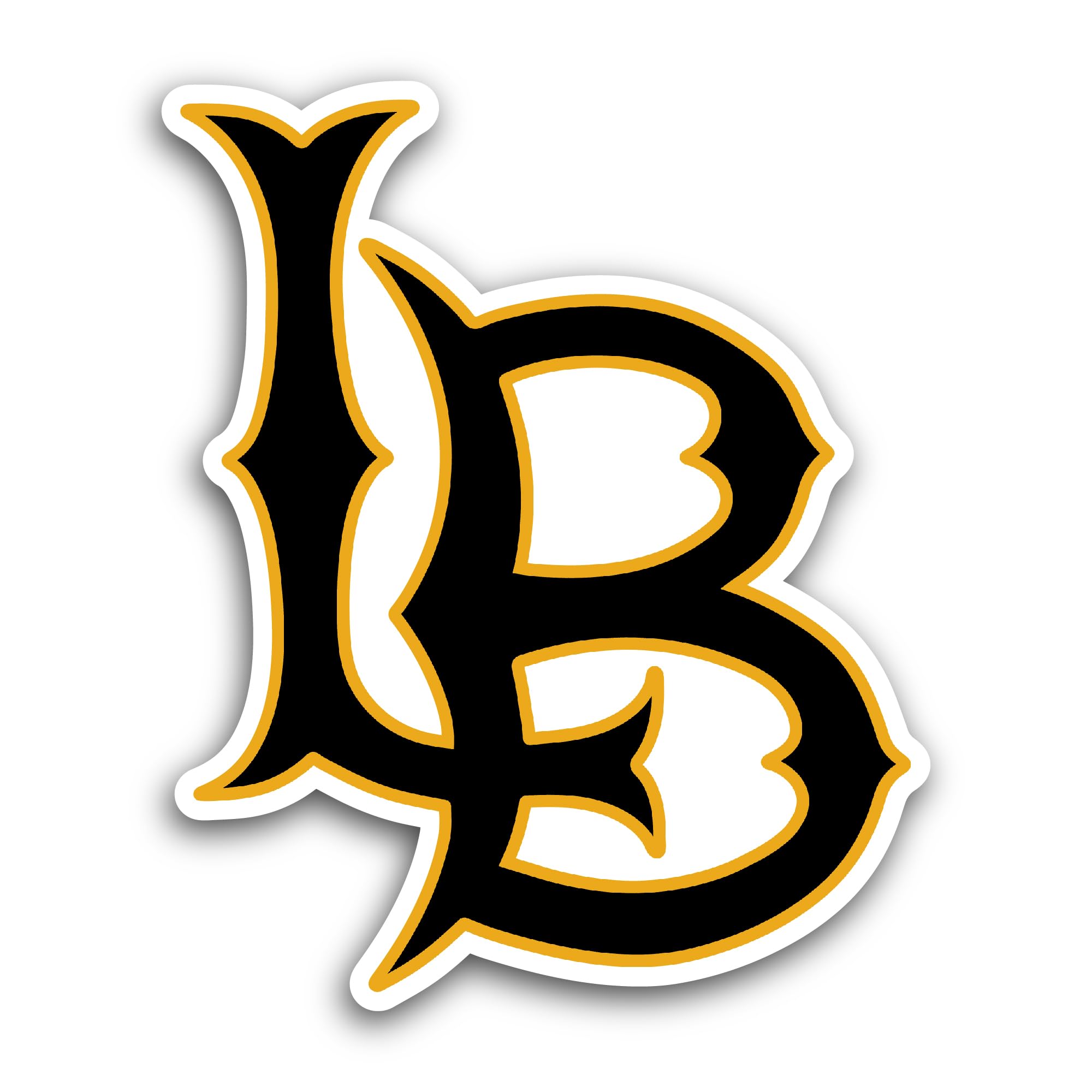 2 (Pieces) 3" and 5" L0ng Beach State Logo Sticker, Waterproof Vinyl Decals for Many Purpose Like Ca