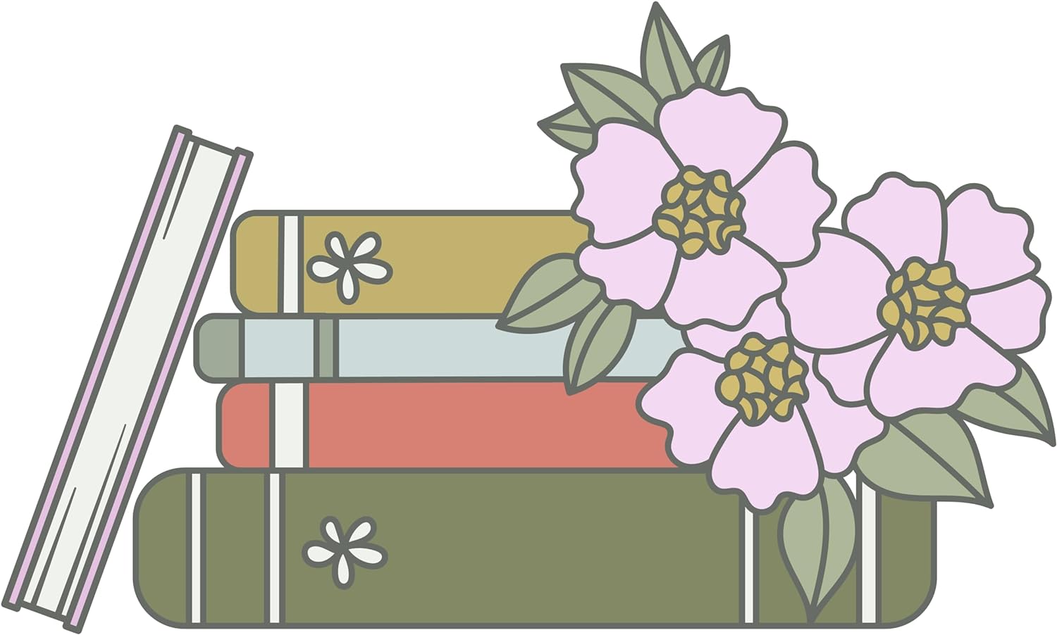 Inspirational Quote Pink Flower Book Shelves Motivational Sticker Vinyl Decal Motivation Stickers- 5" Vinyl Sticker Waterproof