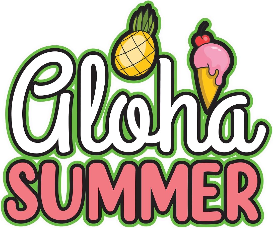 Inspirational Quote "Aloha Summer" Motivational Sticker Vinyl Decal Motivation Stickers- 5" Vinyl Sticker Waterproof