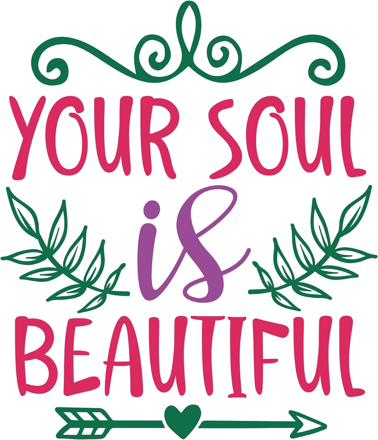 Inspirational Quote "Your Soul is Beautiful" Motivational Sticker Vinyl Decal Motivation Stickers- 5" Vinyl Sticker Waterproof