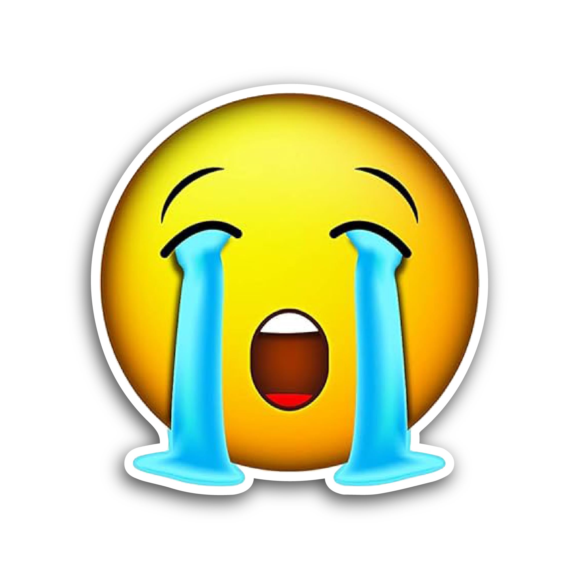 2 (Pieces) 3" and 5" Cry Face Sticker, Waterproof Vinyl Decals for Many Purpose Like Cars, Trucks, L