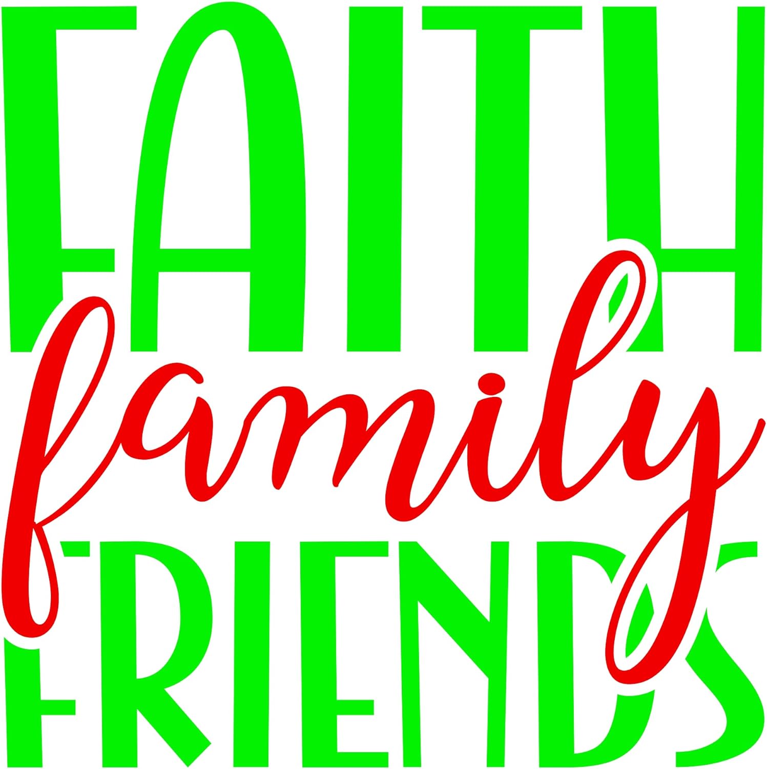 Inspirational Quote "Faith Family Friends" Motivational Sticker, Vinyl Decal Motivation Stickers- 5" Vinyl Sticker Waterproof