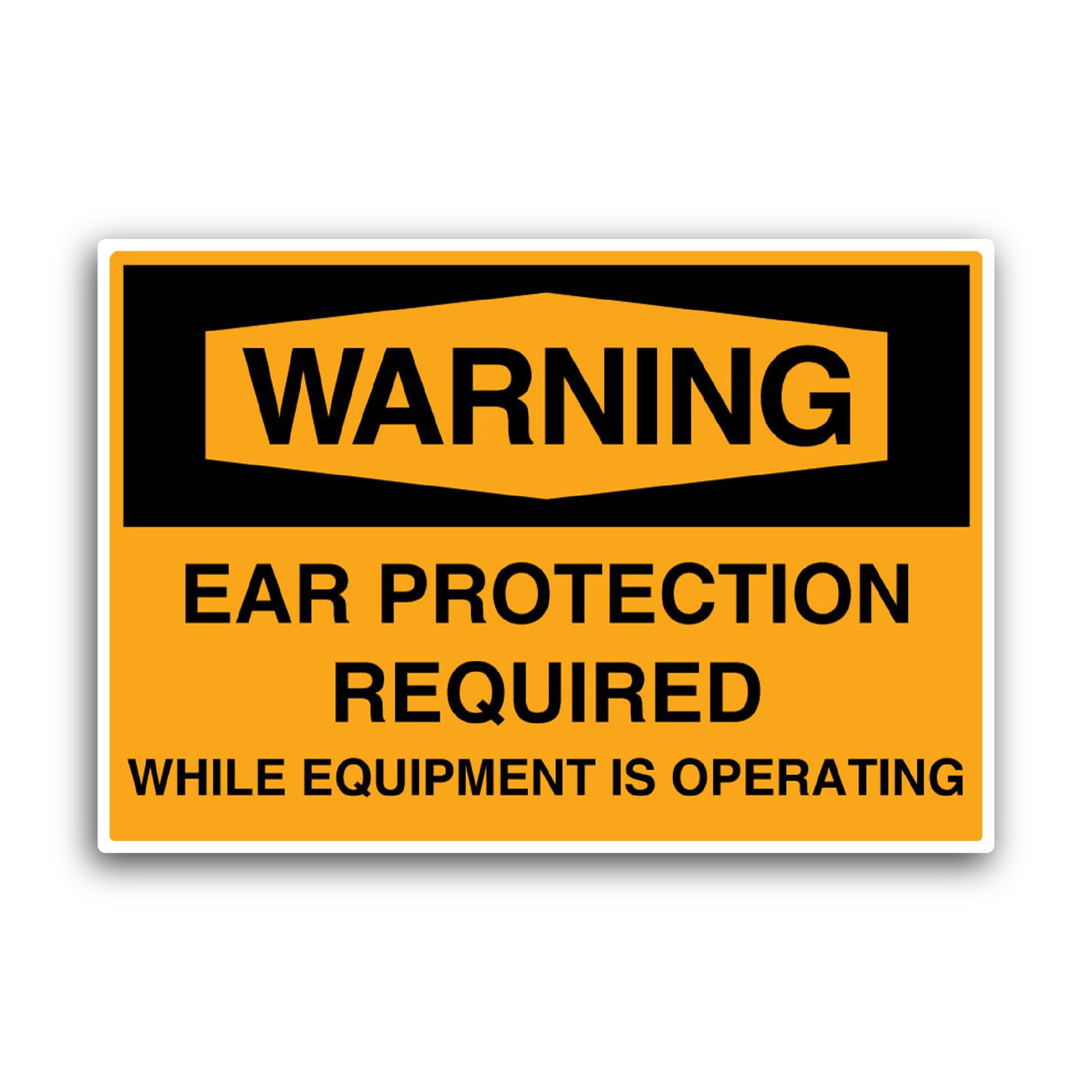 2 (Pieces) 3" and 5" Ear Protection Required Sign Sticker, Waterproof Vinyl Decals for Many Purpose