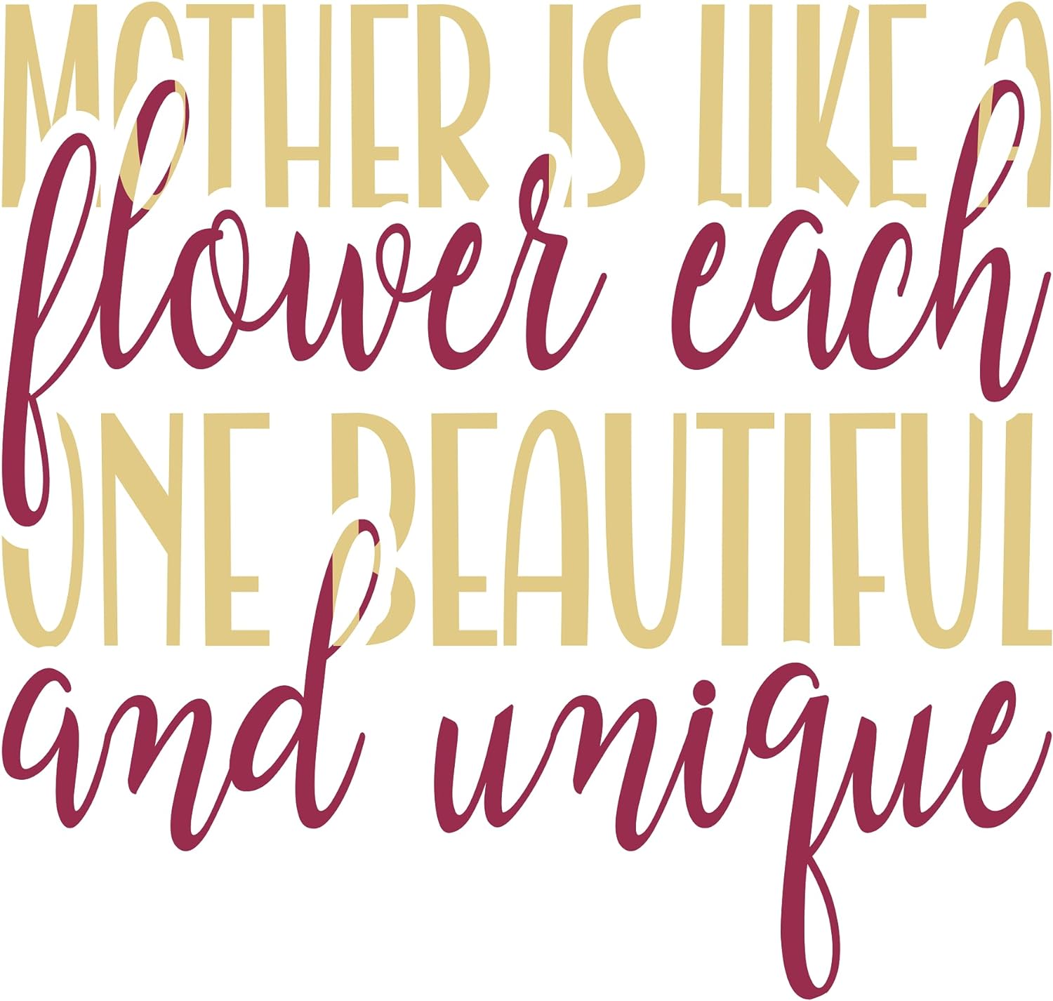 Inspirational Quote "Mother is Like A Flover Each One Beautiful and Unique" Motivational Sticker Vinyl Decal Motivation Stickers- 5" Vinyl Sticker Waterproof