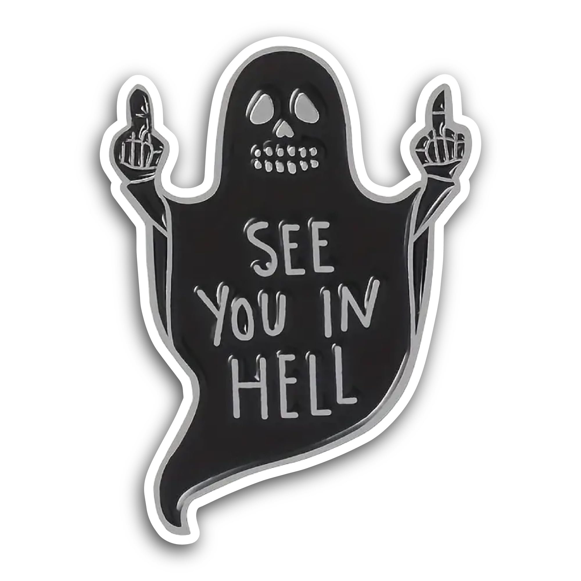 2 (Pieces) 3" and 5" See You in Hell Sticker, Waterproof Vinyl Decals for Many Purpose Like Cars, Tr