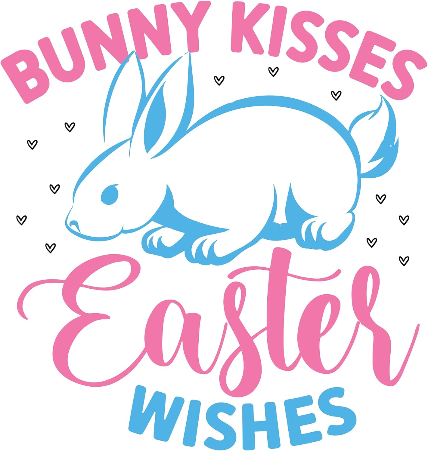 Inspirational Quote "Bunny Kisses Easter Wishes" Motivational Sticker Vinyl Decal Motivation Stickers- 5" Vinyl Sticker Waterproof