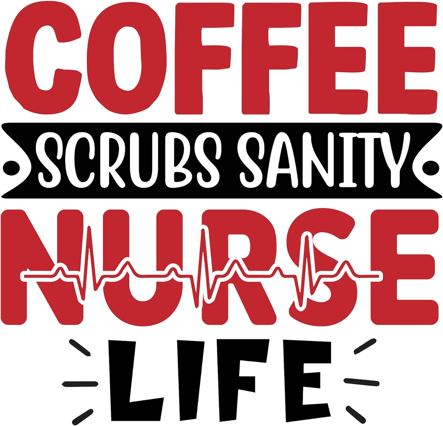Inspirational Quote "Coffee Scrubs Sanity Nurse Life" Motivational Sticker Vinyl Decal Motivation Stickers- 5" Vinyl Sticker Waterproof