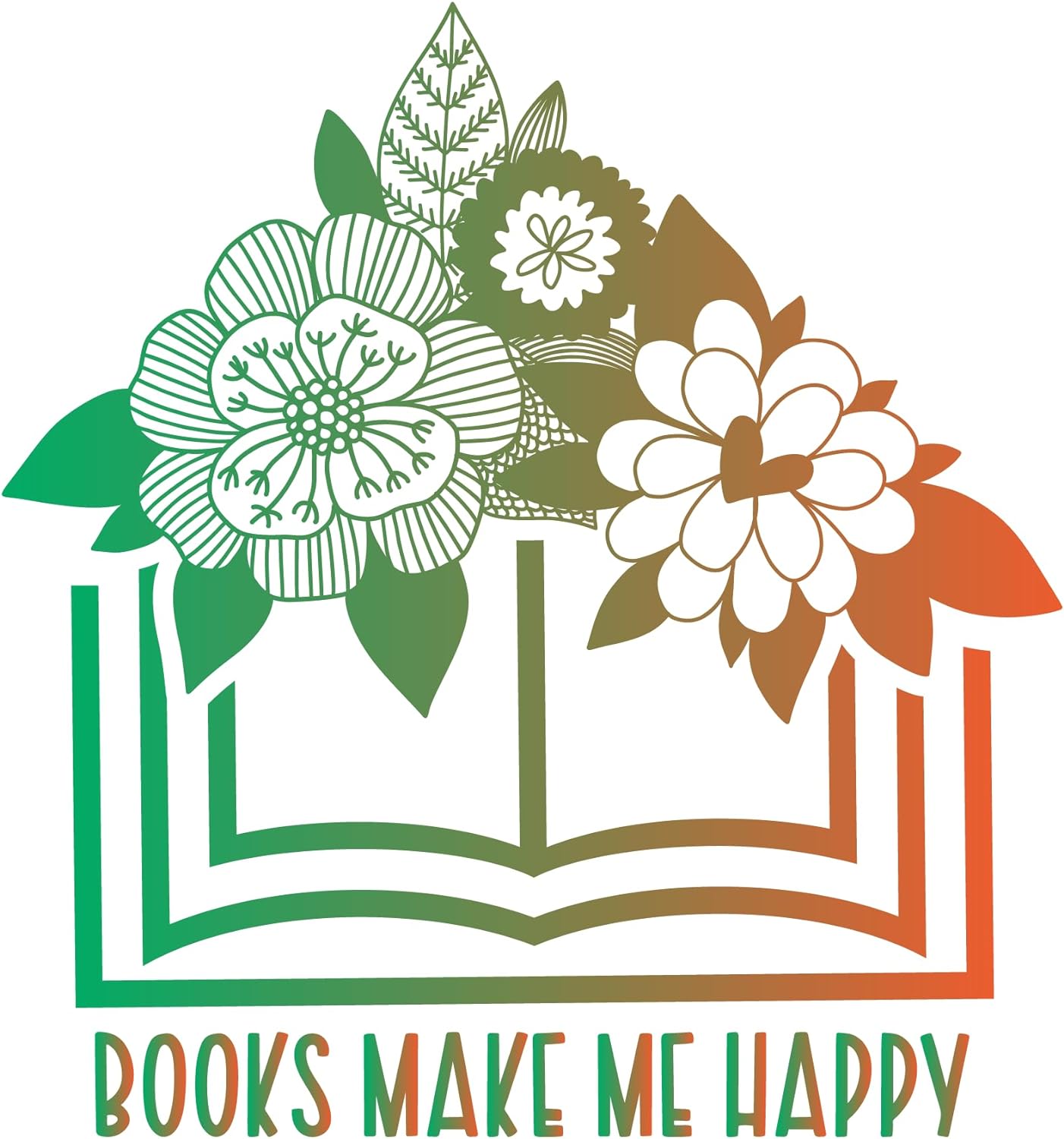 Inspirational Quote Books Make Me Happy Motivational Sticker Vinyl Decal Motivation Stickers- 5" Vinyl Sticker Waterproof