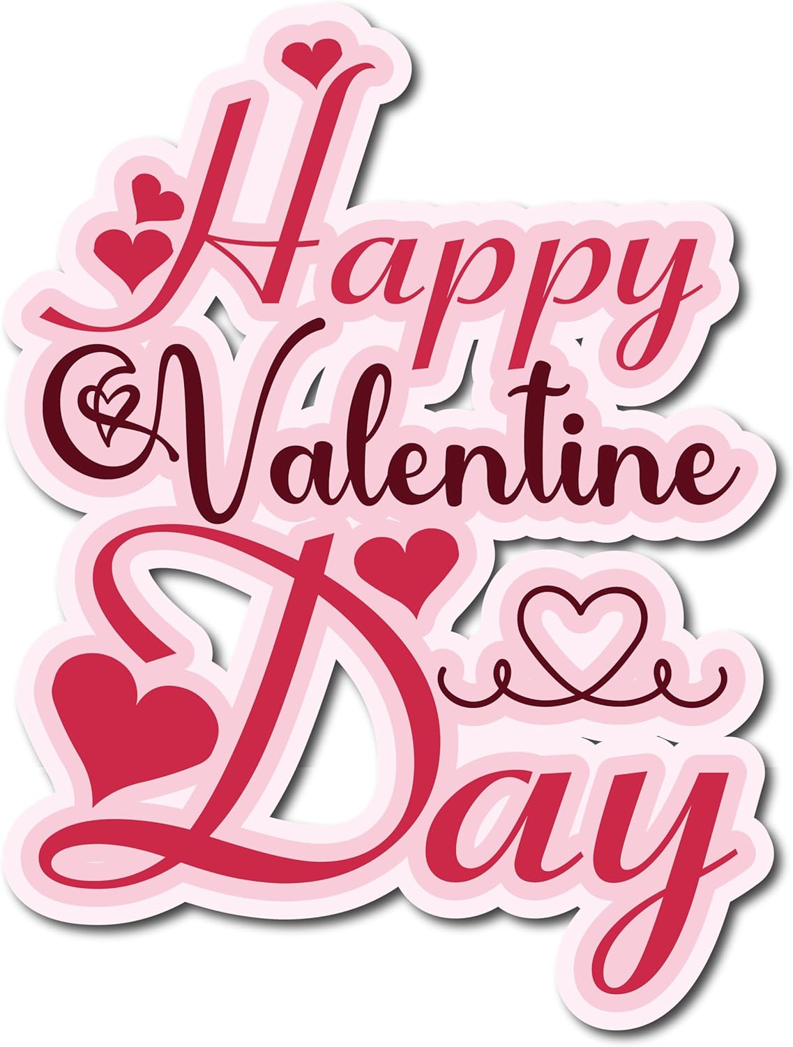 Inspirational Quote Happy Valentine Day Heart Sticker Motivational Sticker Vinyl Decal Motivation Stickers- 5" Vinyl Sticker Waterproof