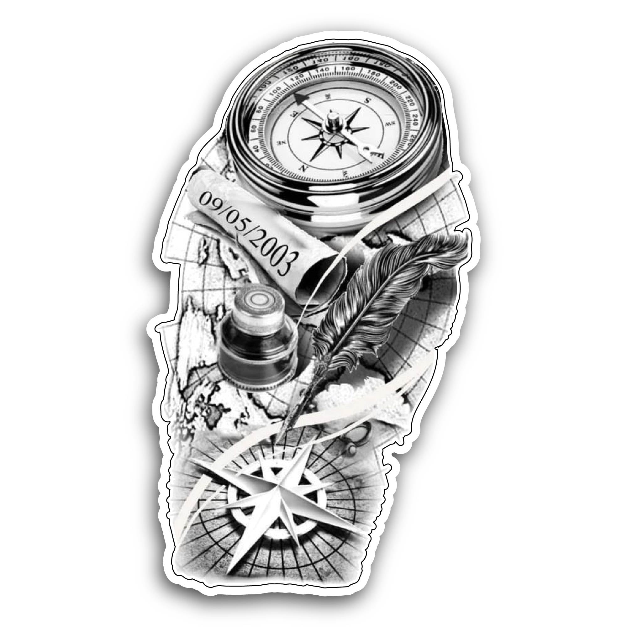 2 (Pieces) 2" and 3" Veteran Eagle and Anchor Logo Sticker, Waterproof Vinyl Decals for Many Purpose
